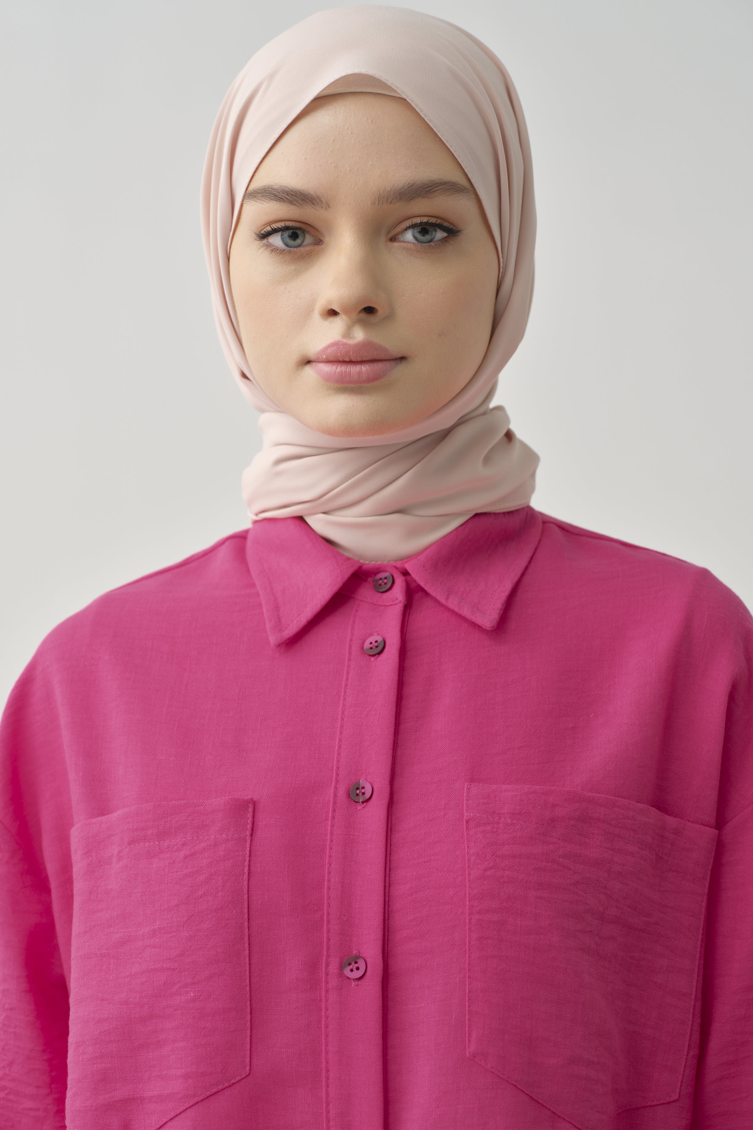 Cepli Kesik Detaylı Tunik - Fuşya TUGBA