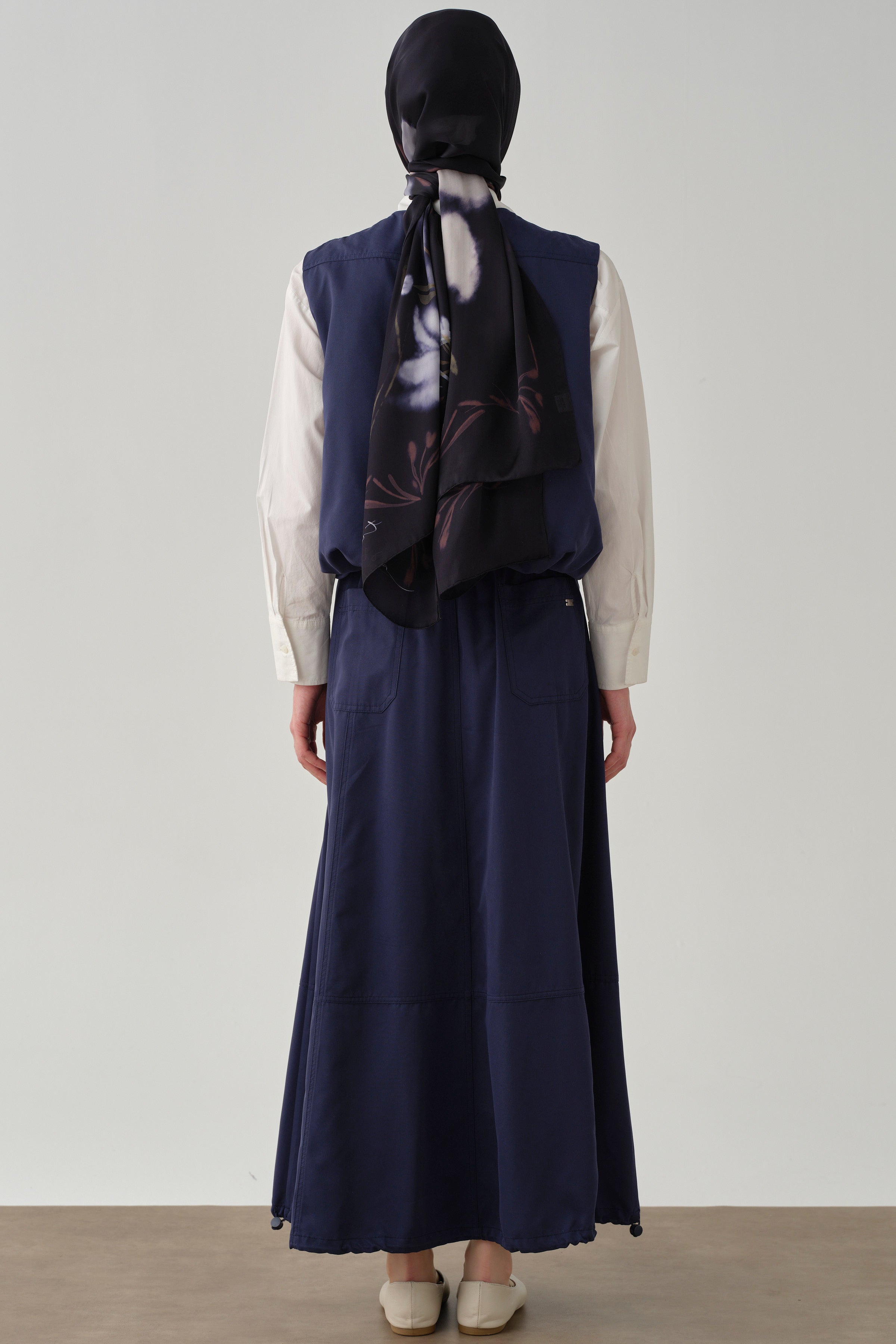 Cepli Parçalı Balon Etek - Lacivert TUGBA