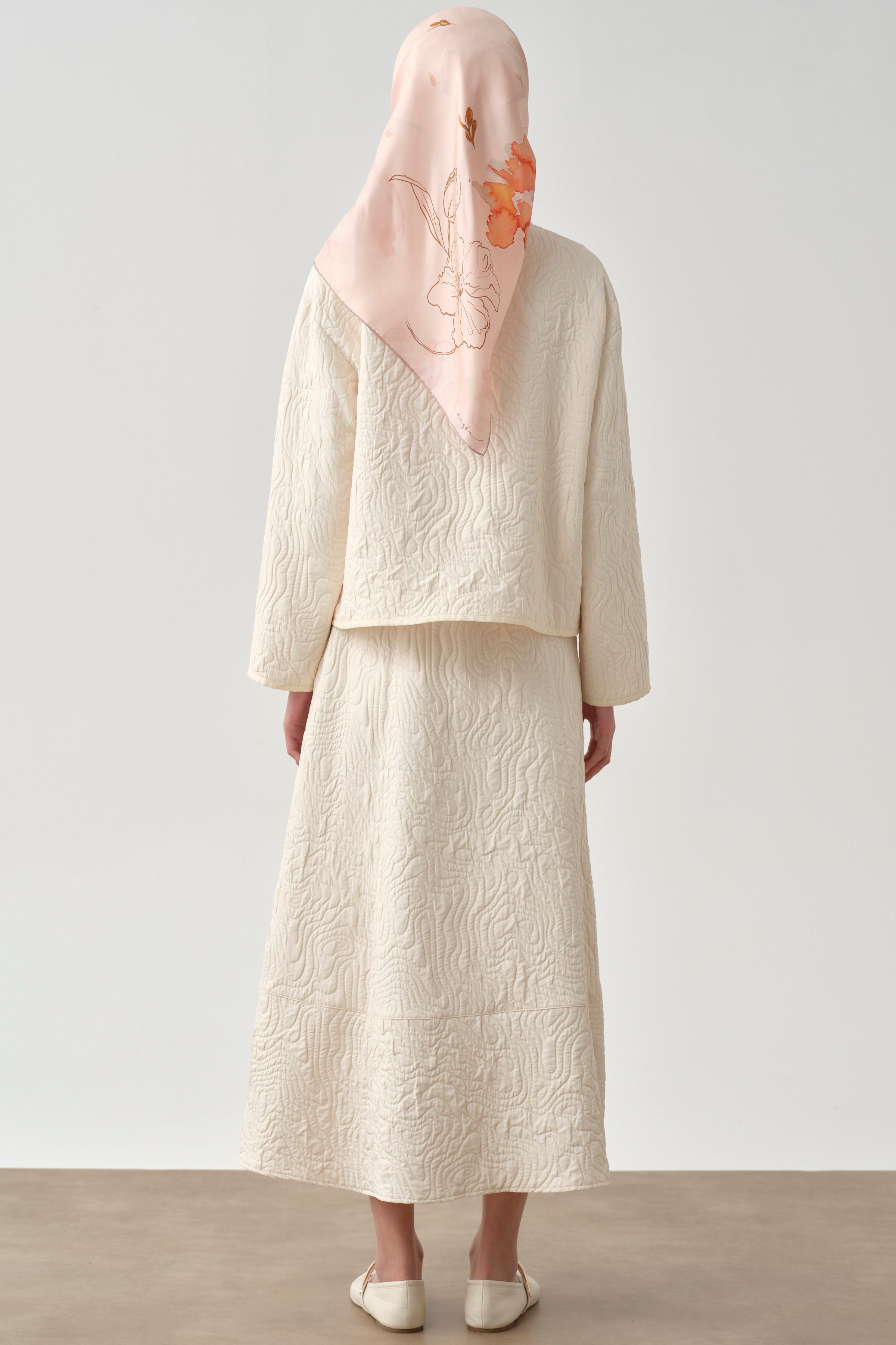 Cepli Parçalı Kapitone Etek - Ekru TUGBA