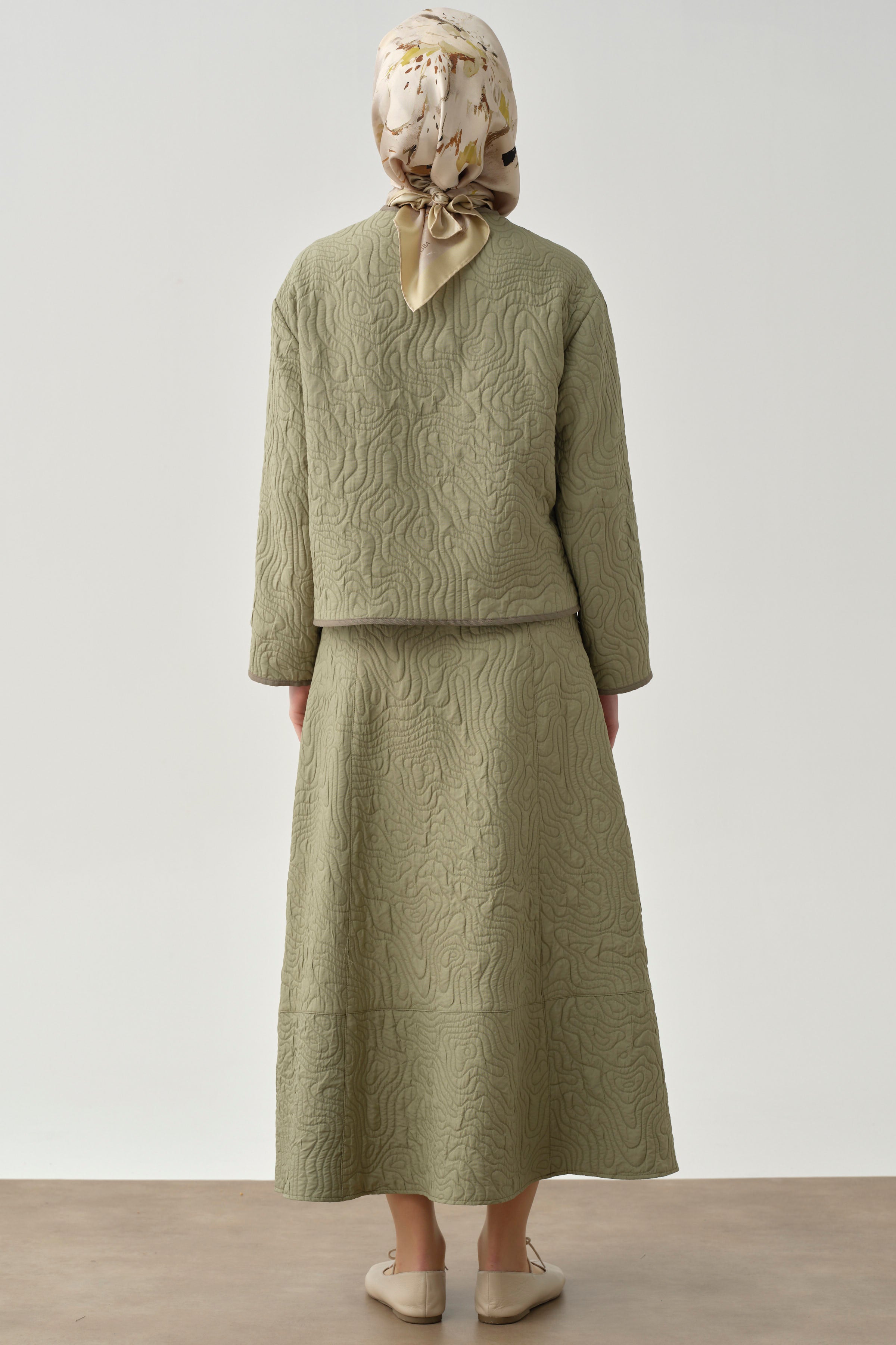 Cepli Parçalı Kapitone Etek - Mint TUGBA