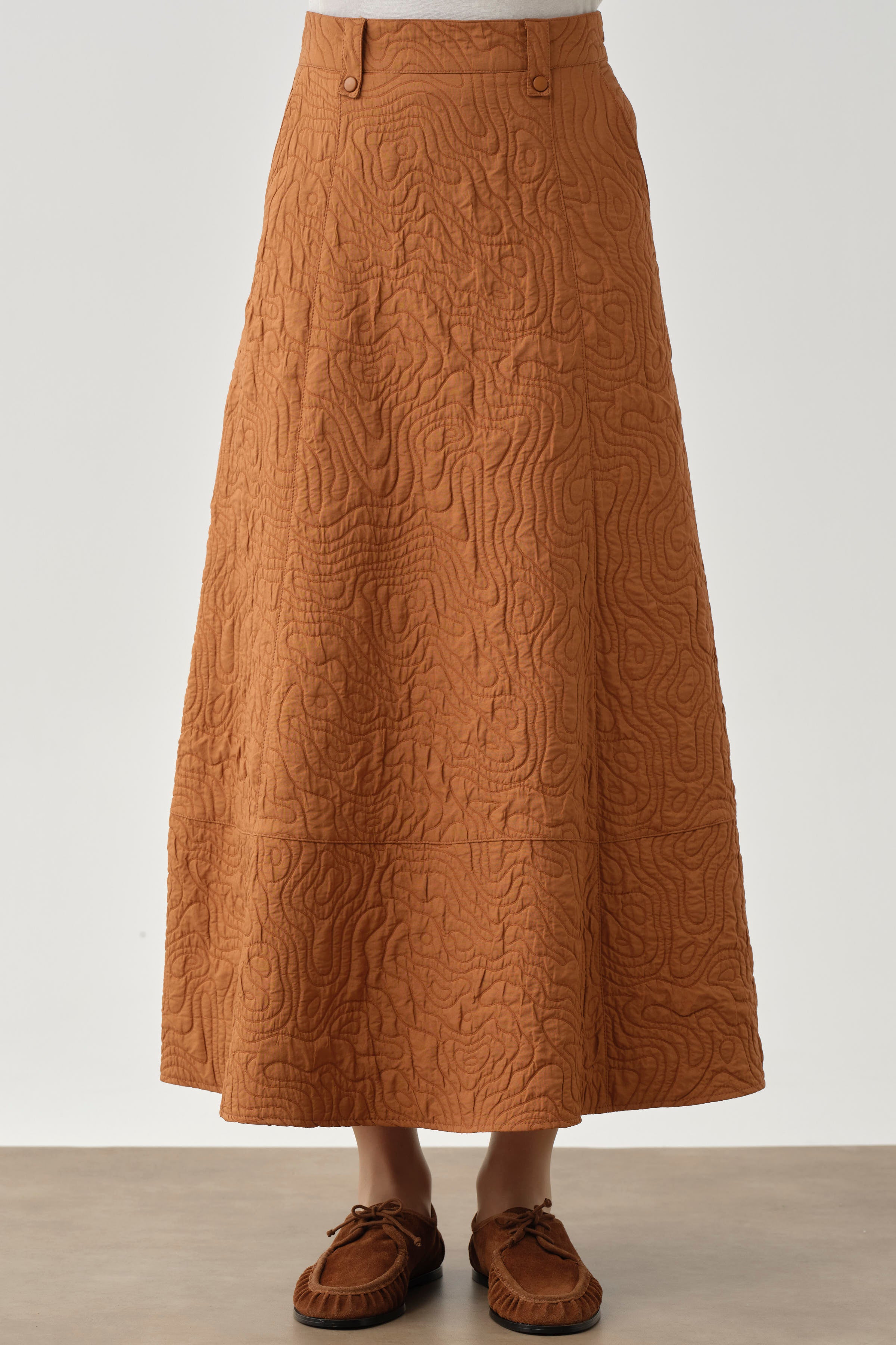 Cepli Parçalı Kapitone Etek - Tarçın TUGBA