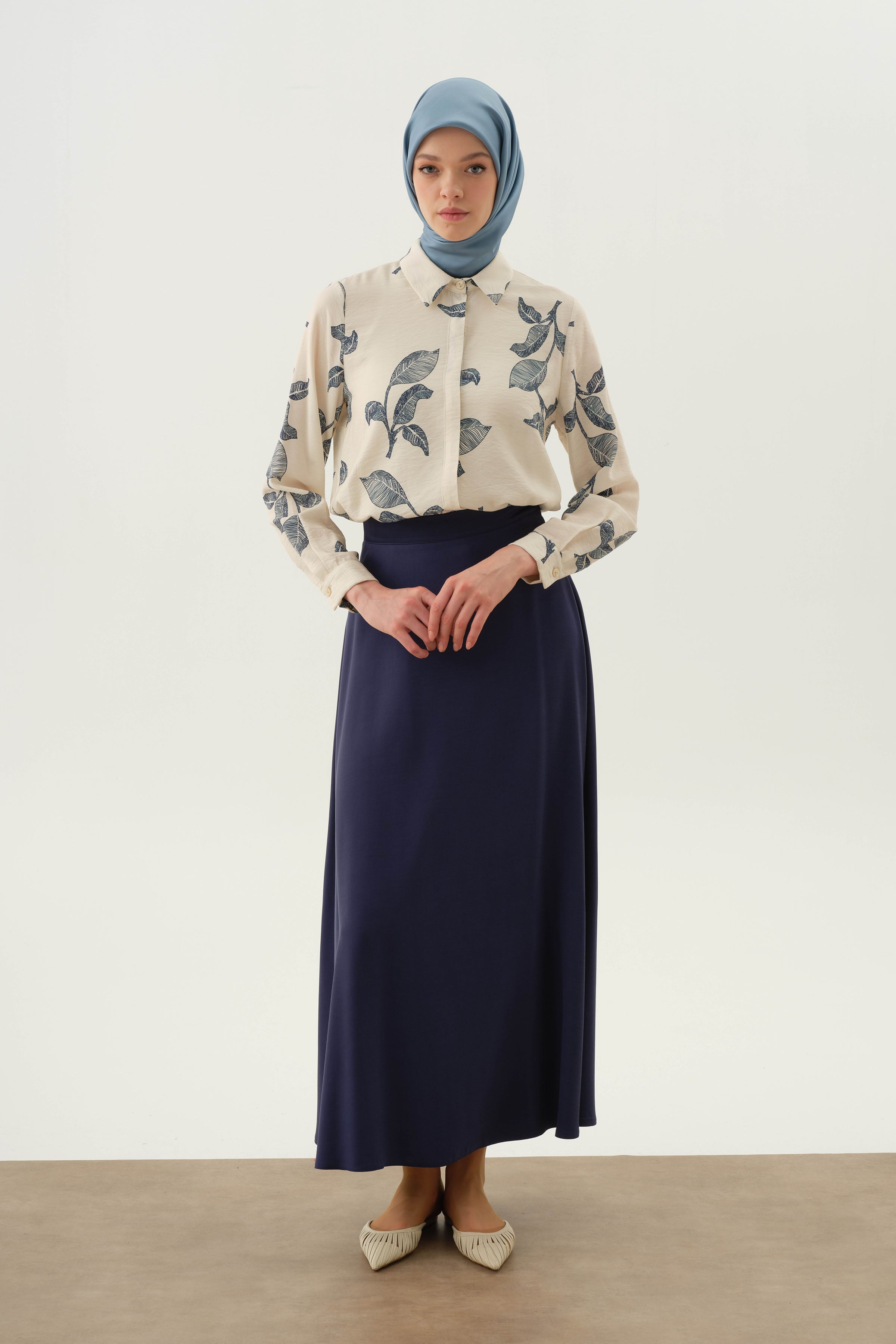 Cepsiz Godeli Etek - Lacivert TUGBA