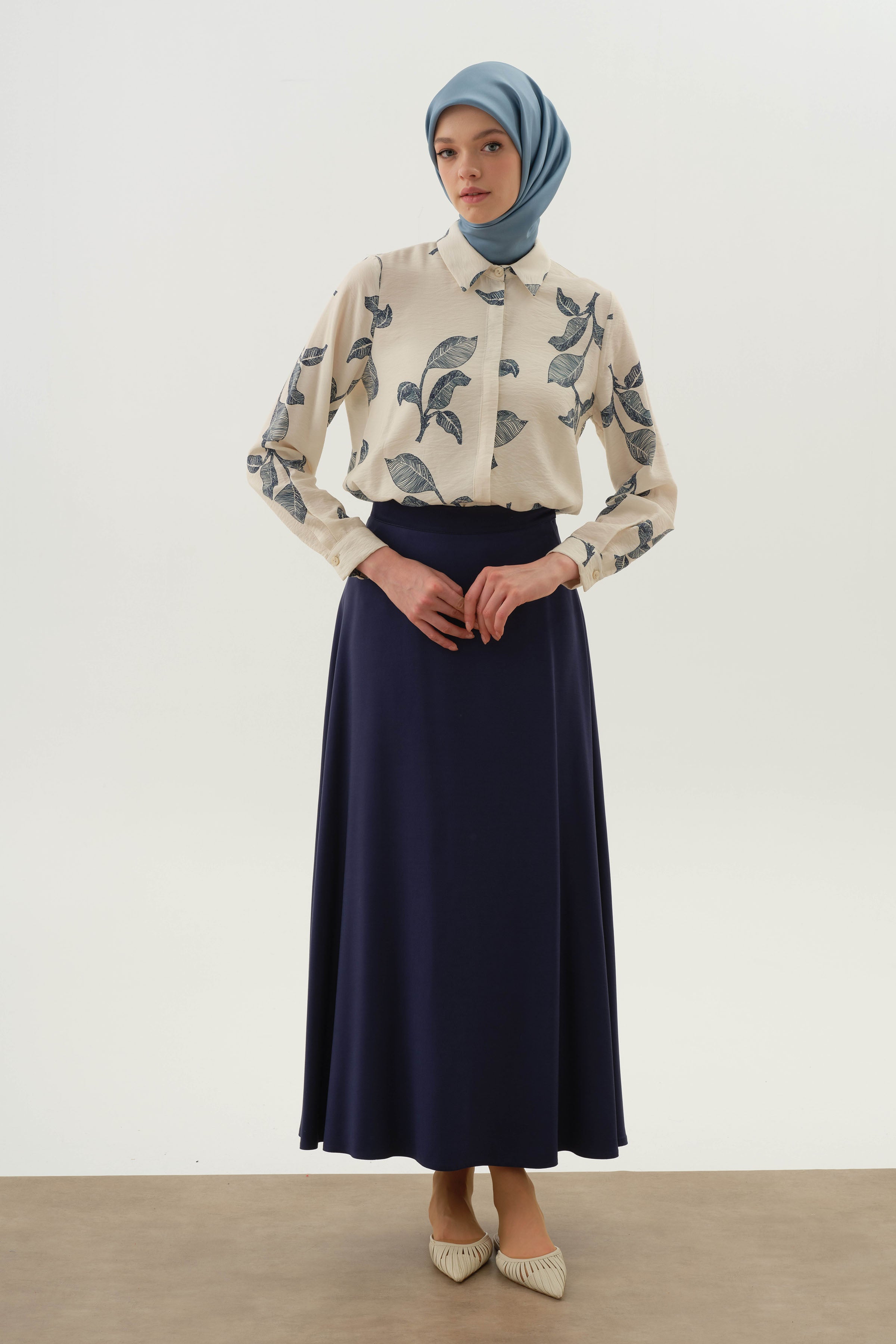 Cepsiz Godeli Etek - Lacivert TUGBA