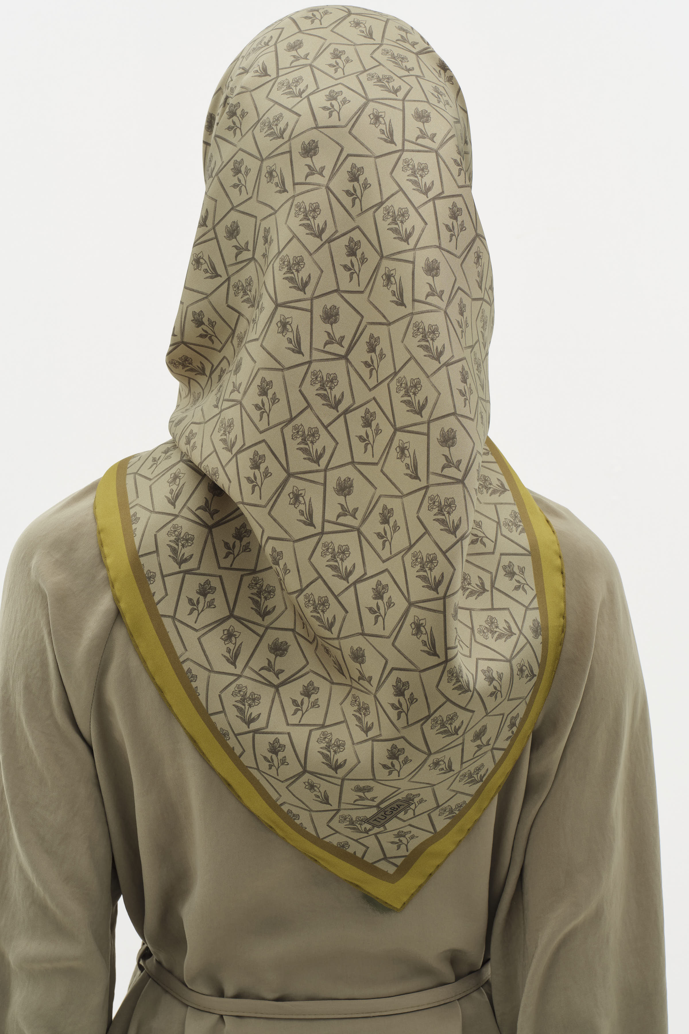 Çerçeveli Twill İpek Eşarp - Çağla TUGBA