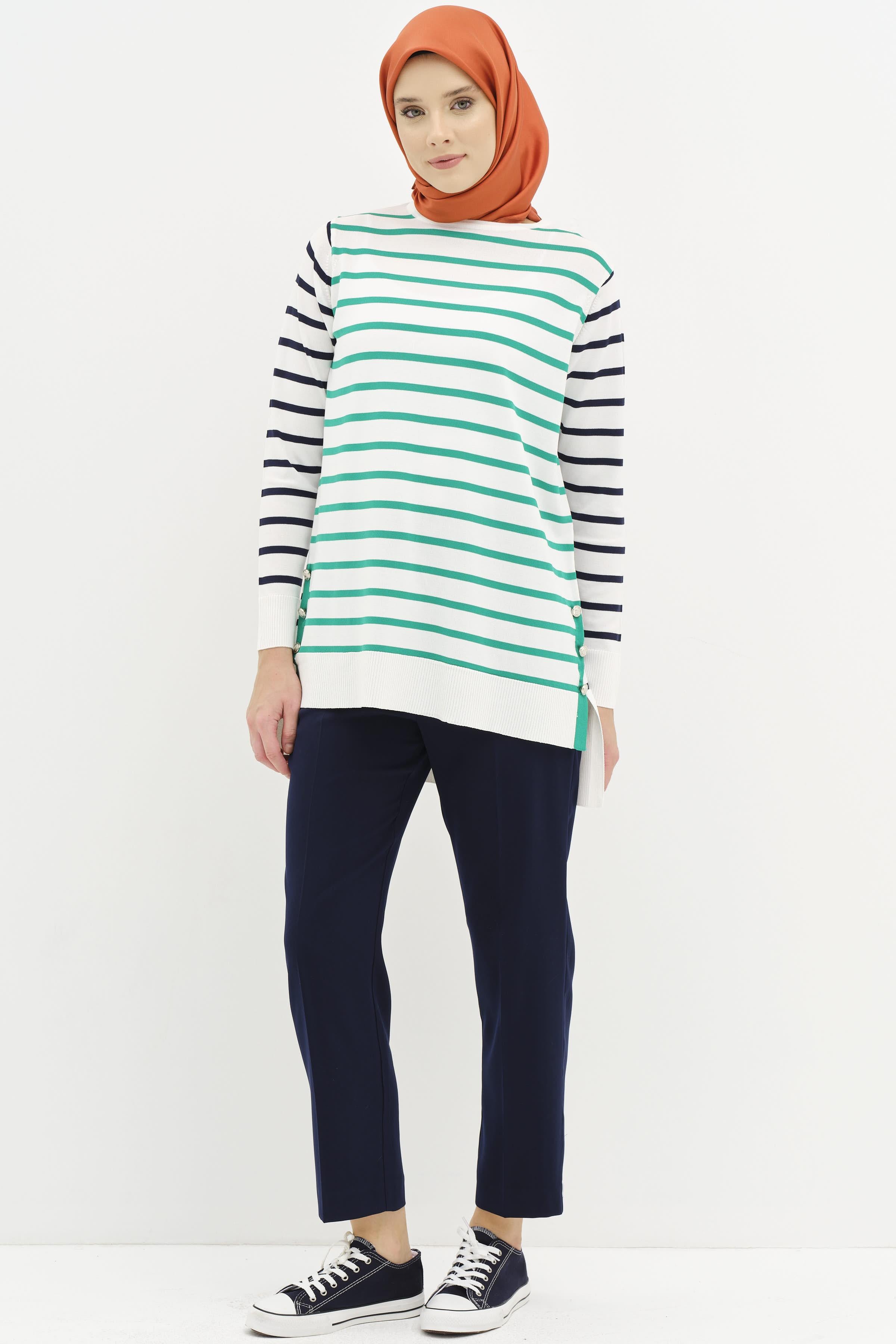 Çift Fleto Cepli Pantolon - Lacivert TUGBA