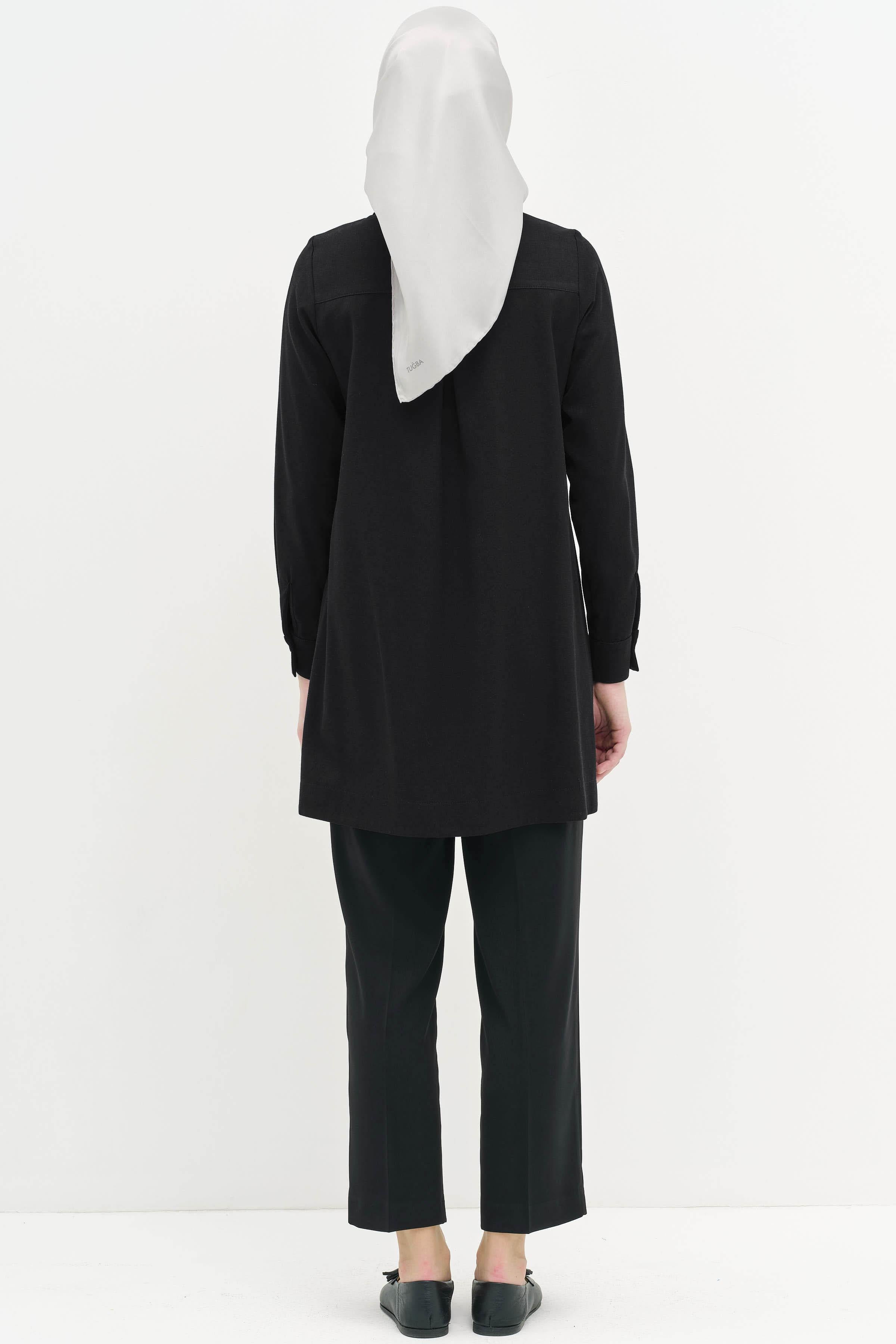 Çift Fleto Cepli Pantolon - Siyah TUGBA