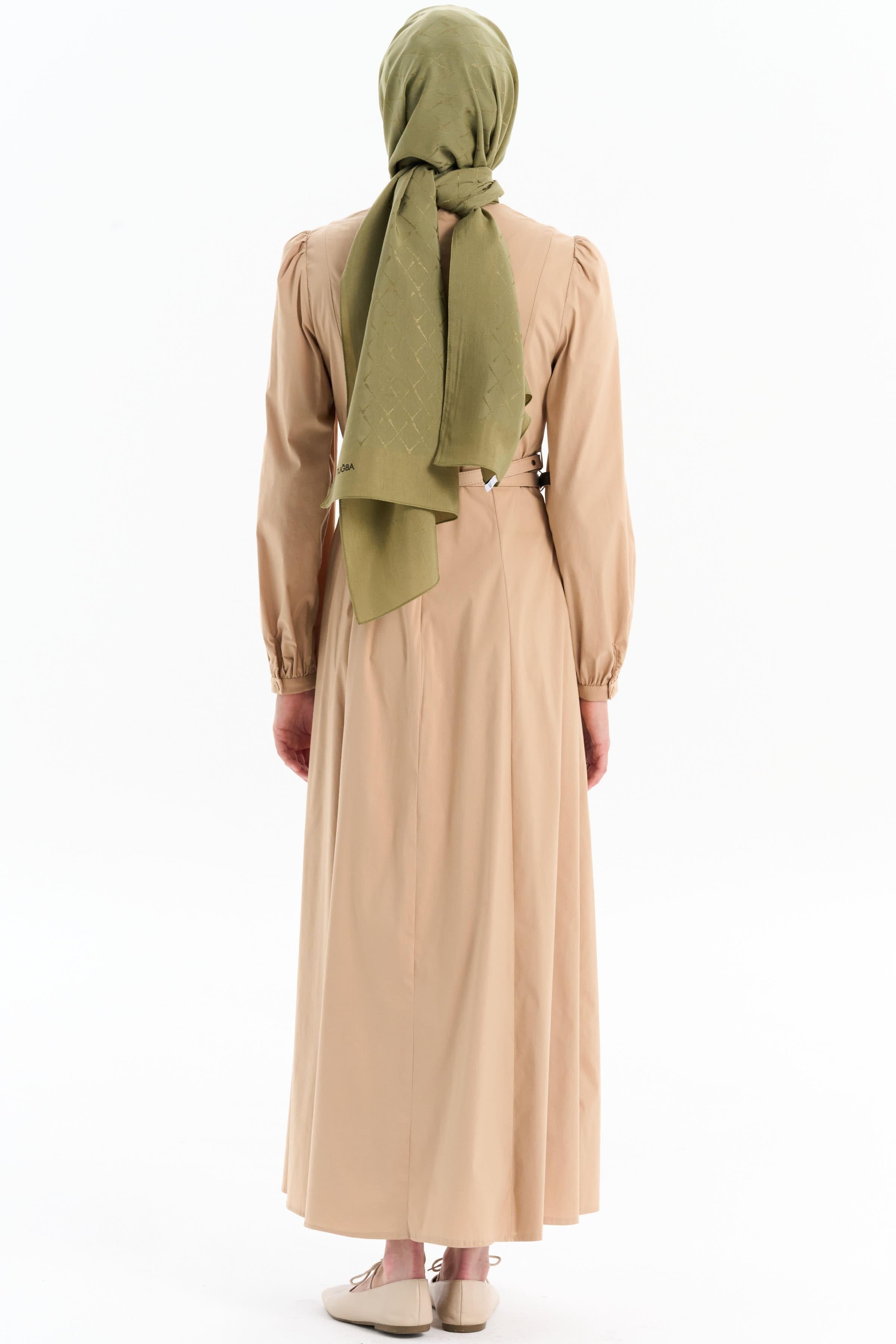 Çift Kat Kemerli Elbise - Camel TUGBA