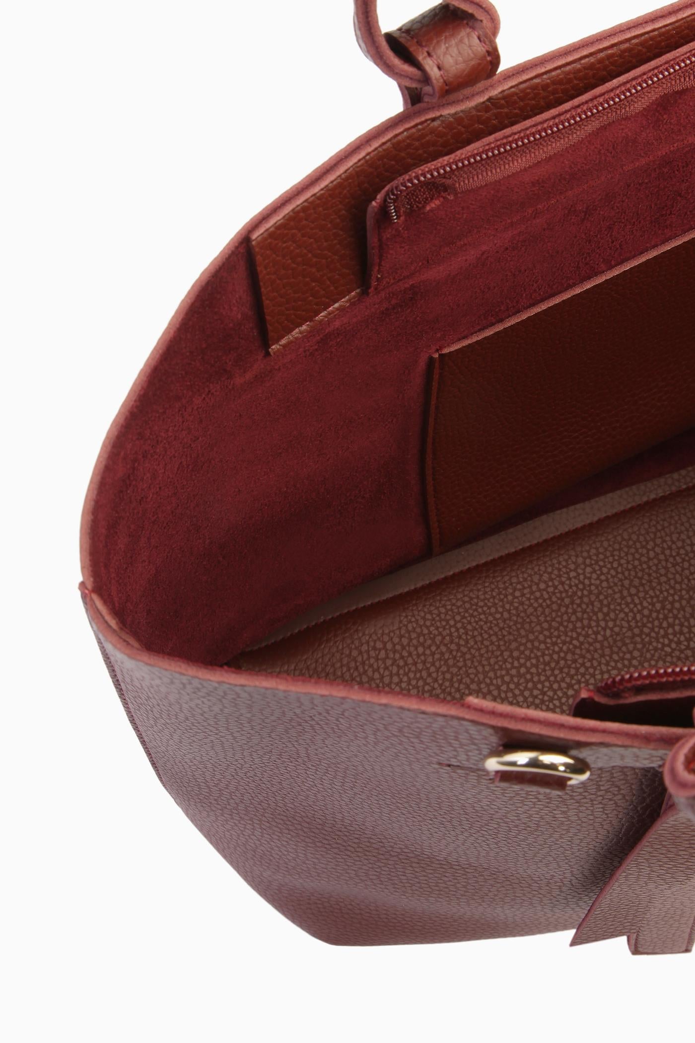 Çift Kulplu Çanta - Bordo TUGBA