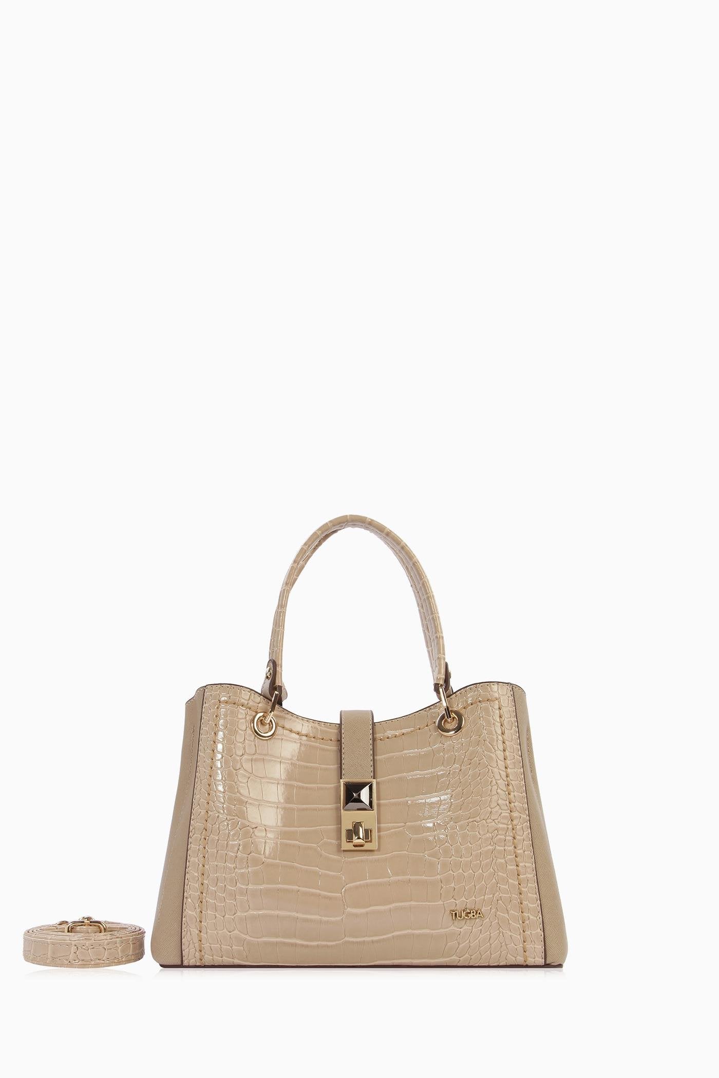 Çift Kulplu Coach Çanta - Bej TUGBA