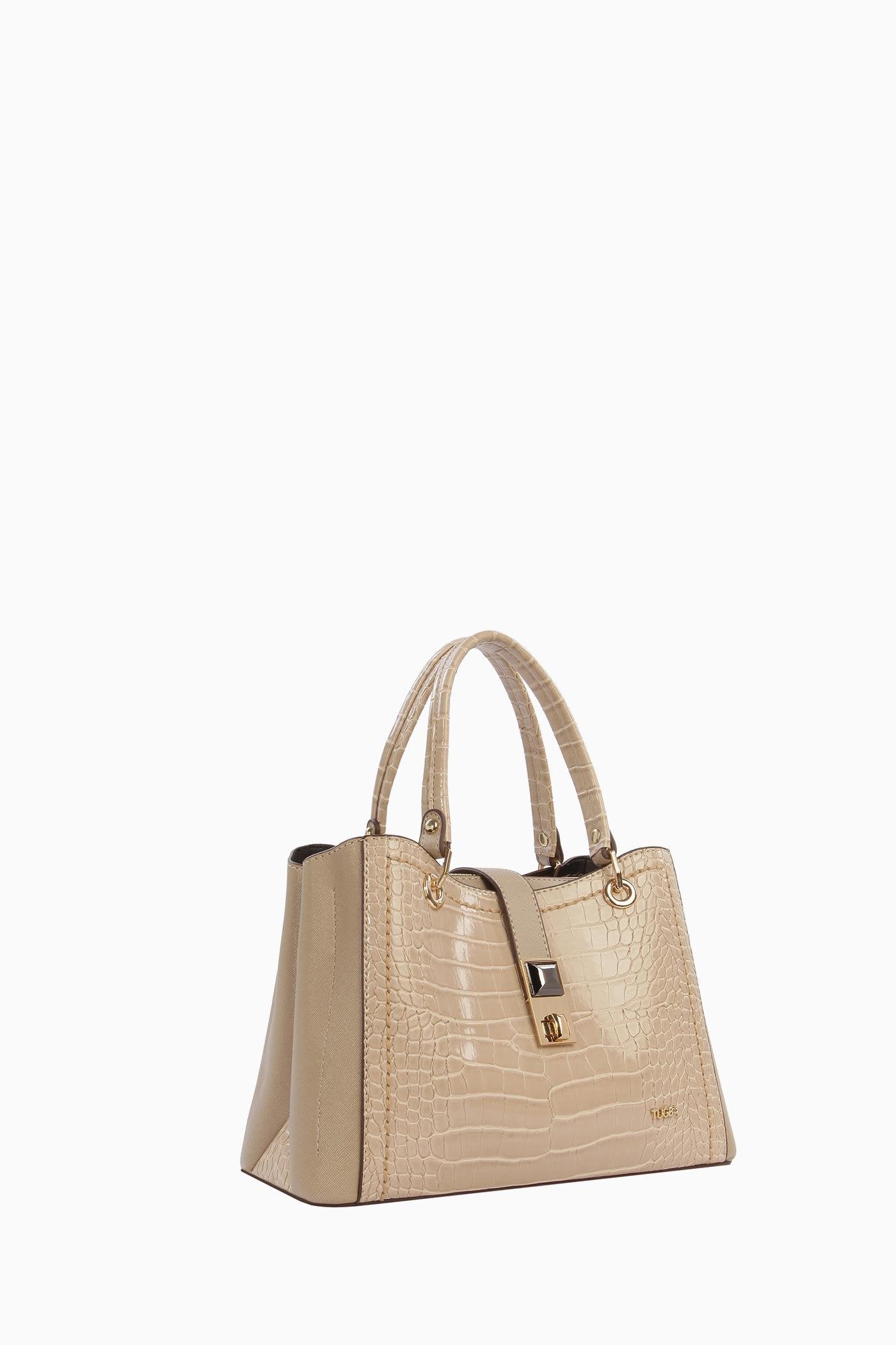 Çift Kulplu Coach Çanta - Bej TUGBA