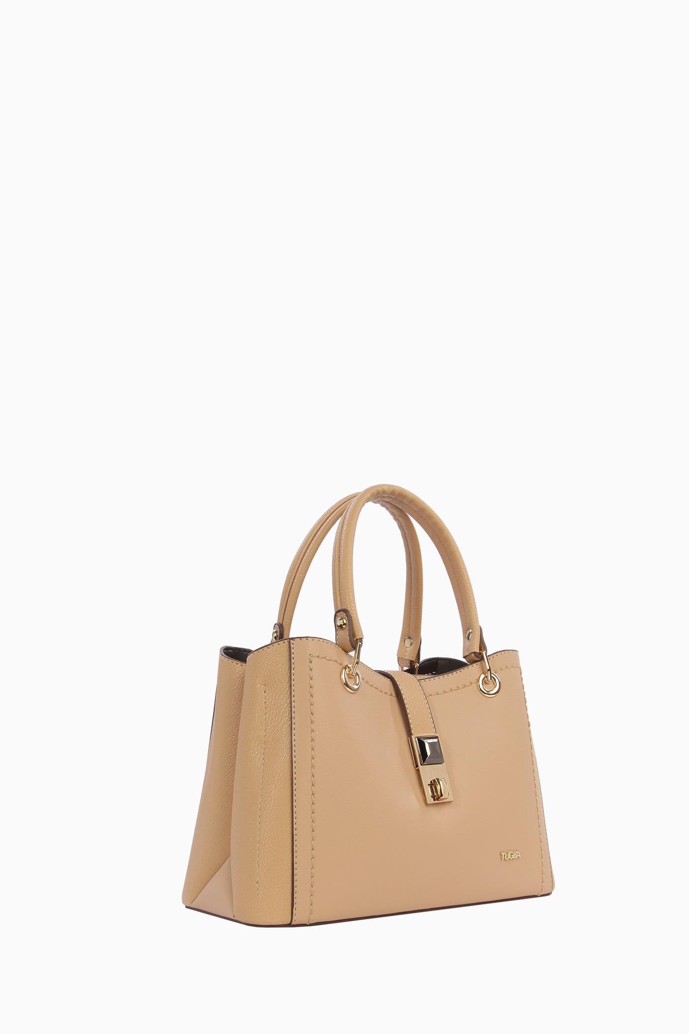 Çift Kulplu Coach Çanta - Camel TUGBA