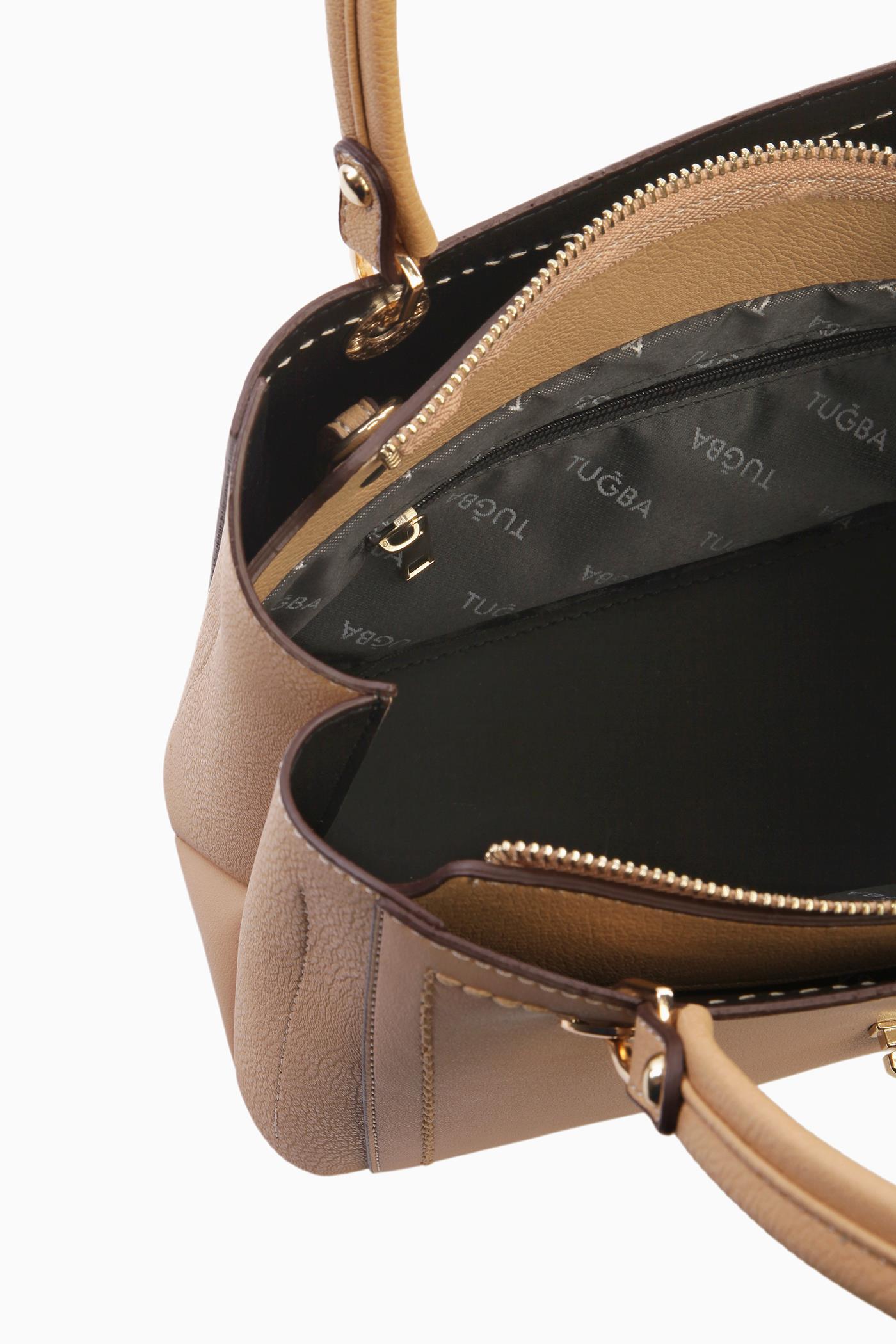 Çift Kulplu Coach Çanta - Camel TUGBA