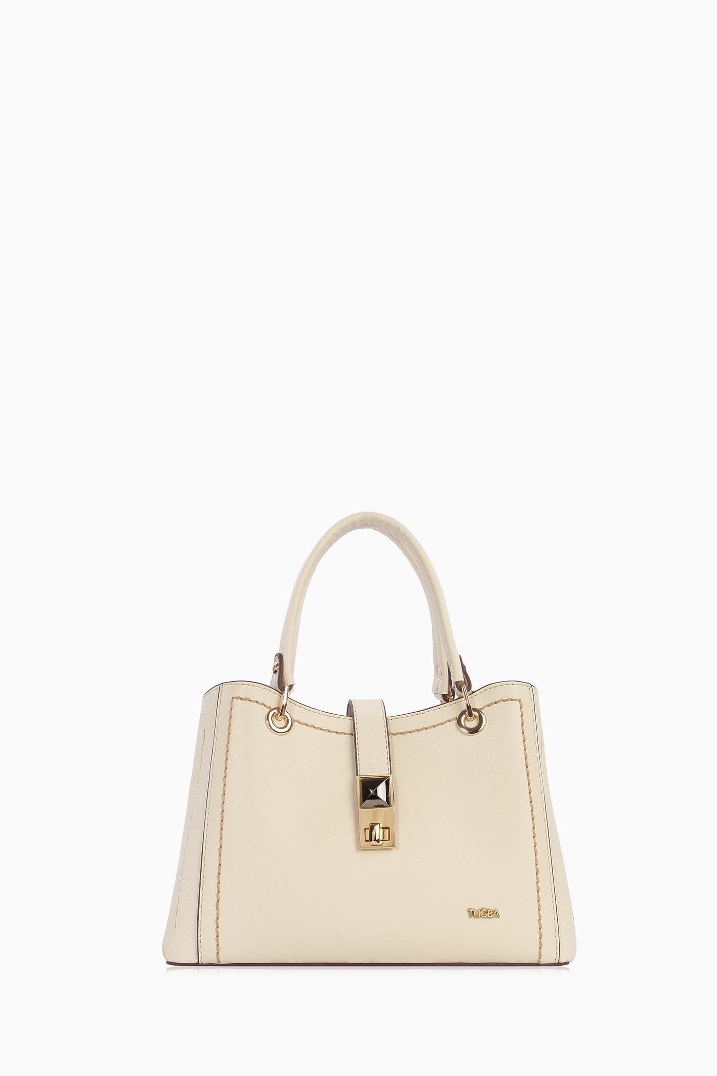 Çift Kulplu Coach Çanta - Krem TUGBA