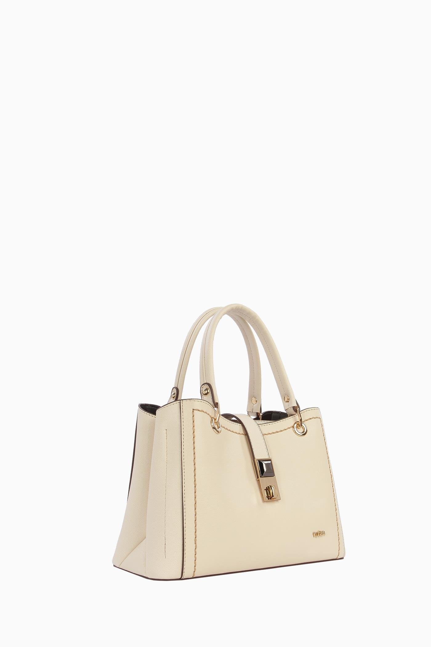 Çift Kulplu Coach Çanta - Krem TUGBA