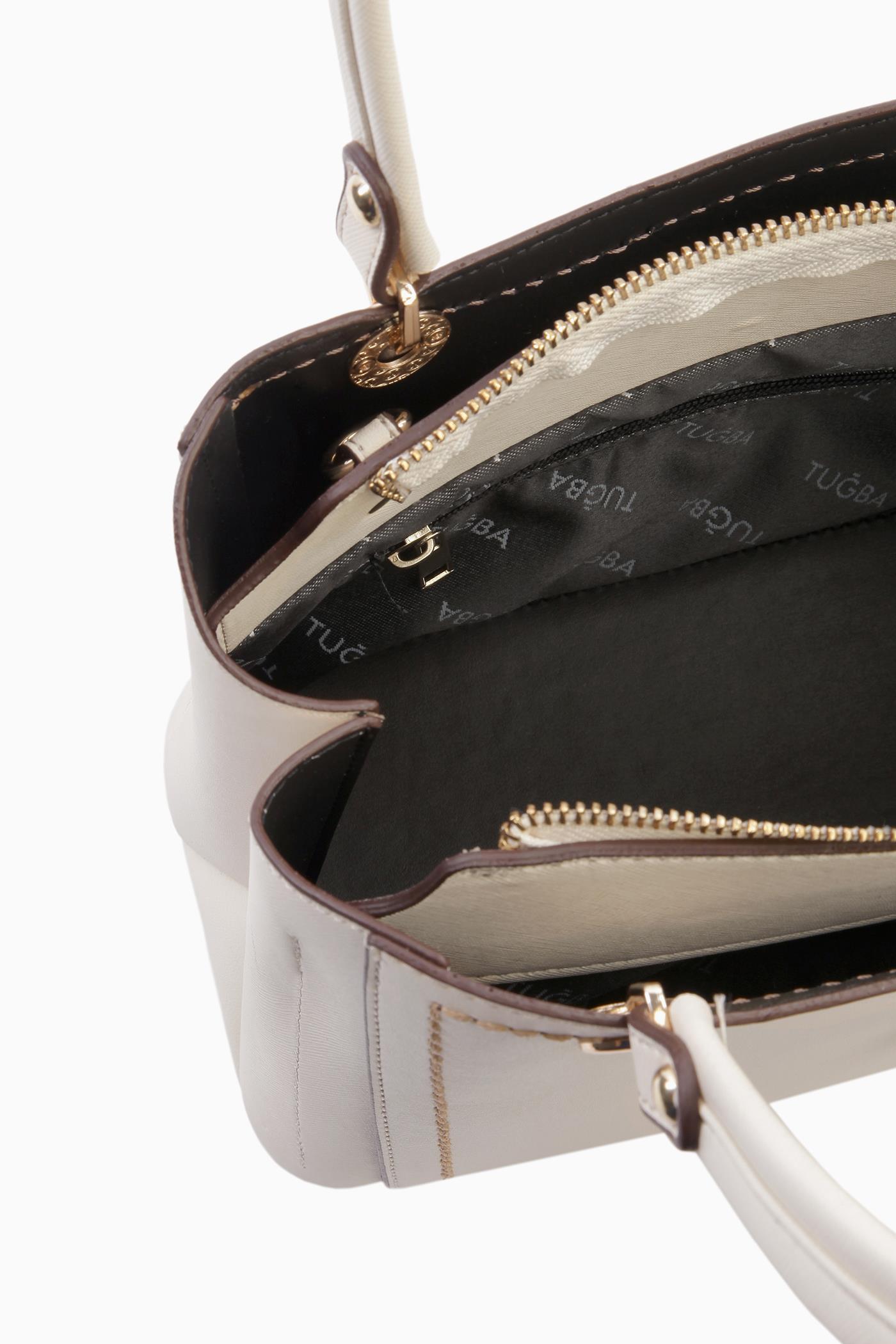 Çift Kulplu Coach Çanta - Krem TUGBA