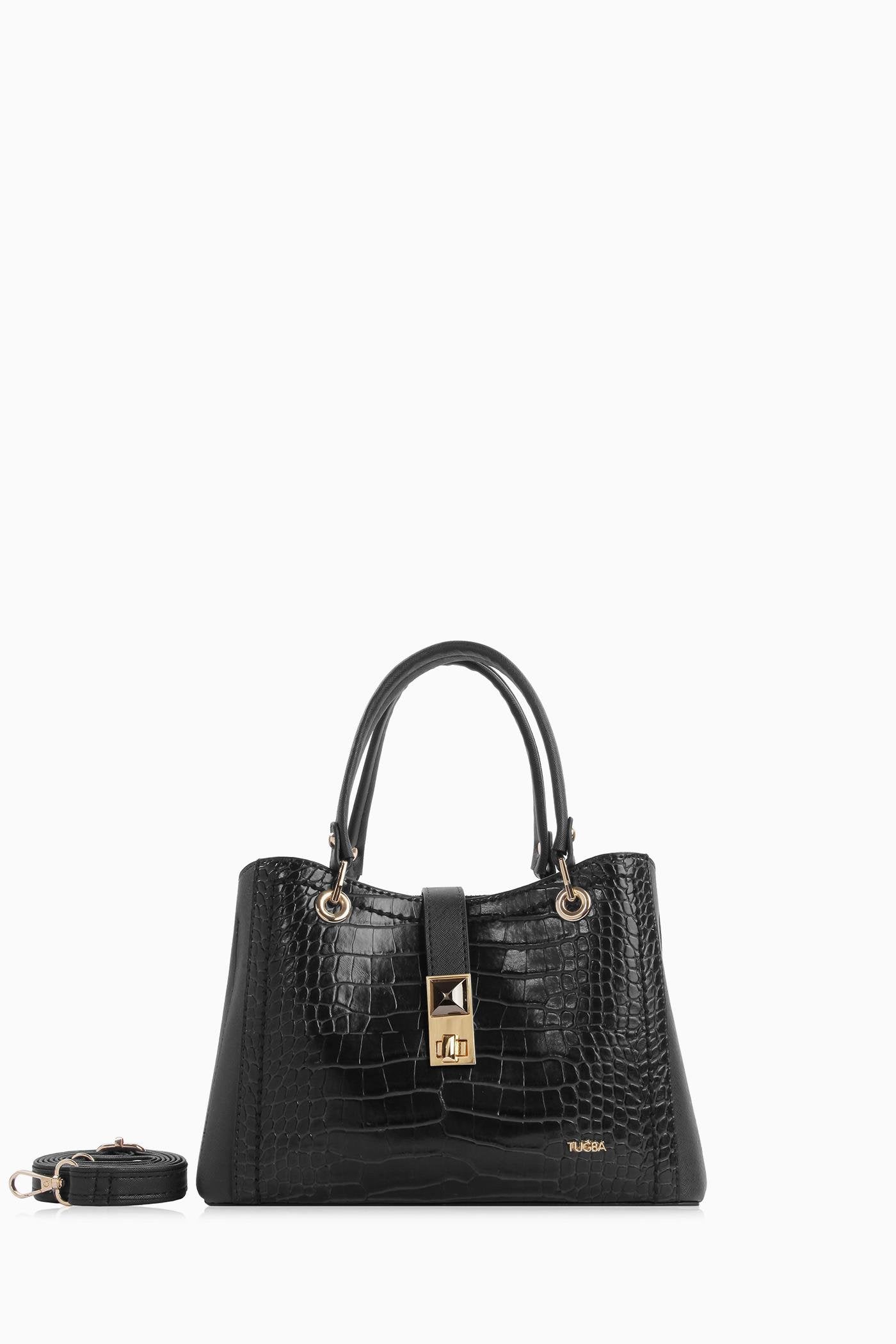 Çift Kulplu Coach Çanta - Siyah - Siyah TUGBA