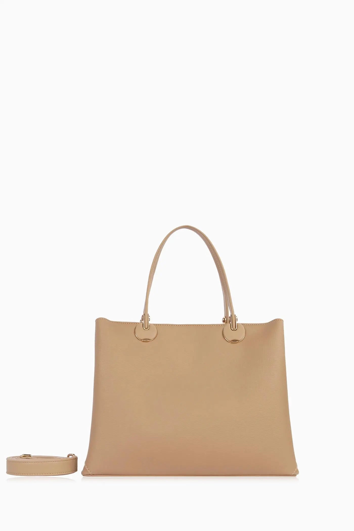 Çift Kulplu Flap Çanta - Bej TUGBA