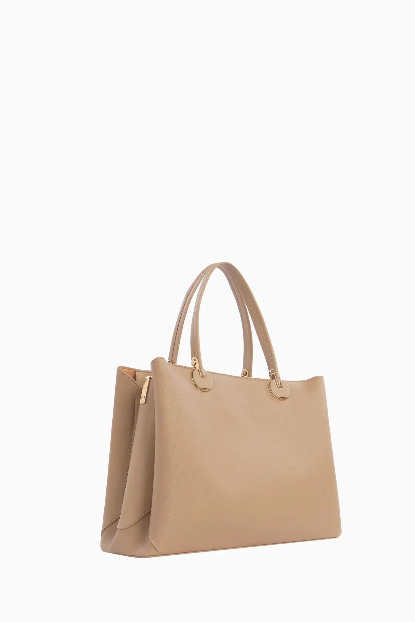 Çift Kulplu Flap Çanta - Bej TUGBA