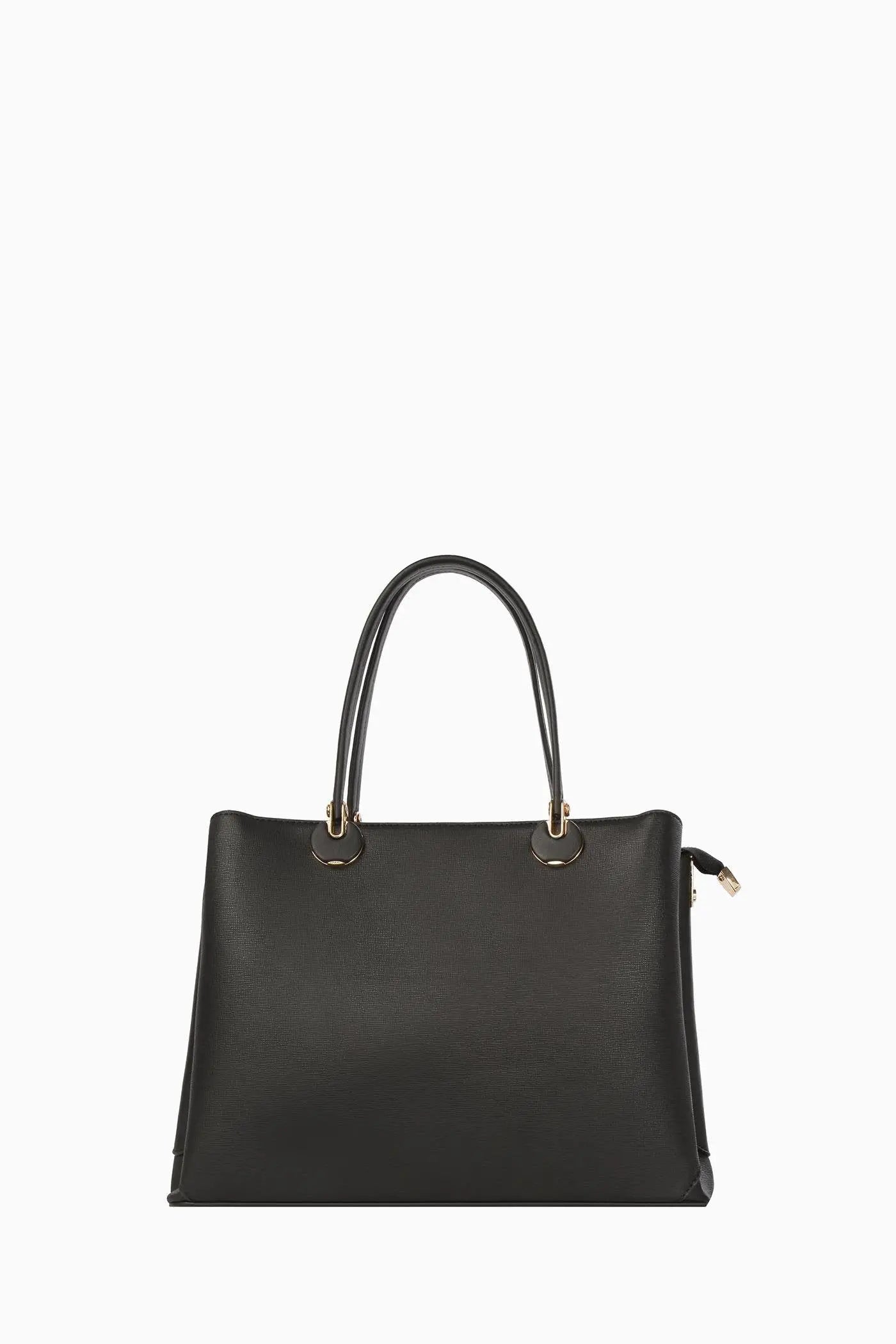 Çift Kulplu Flap Çanta - Siyah TUGBA