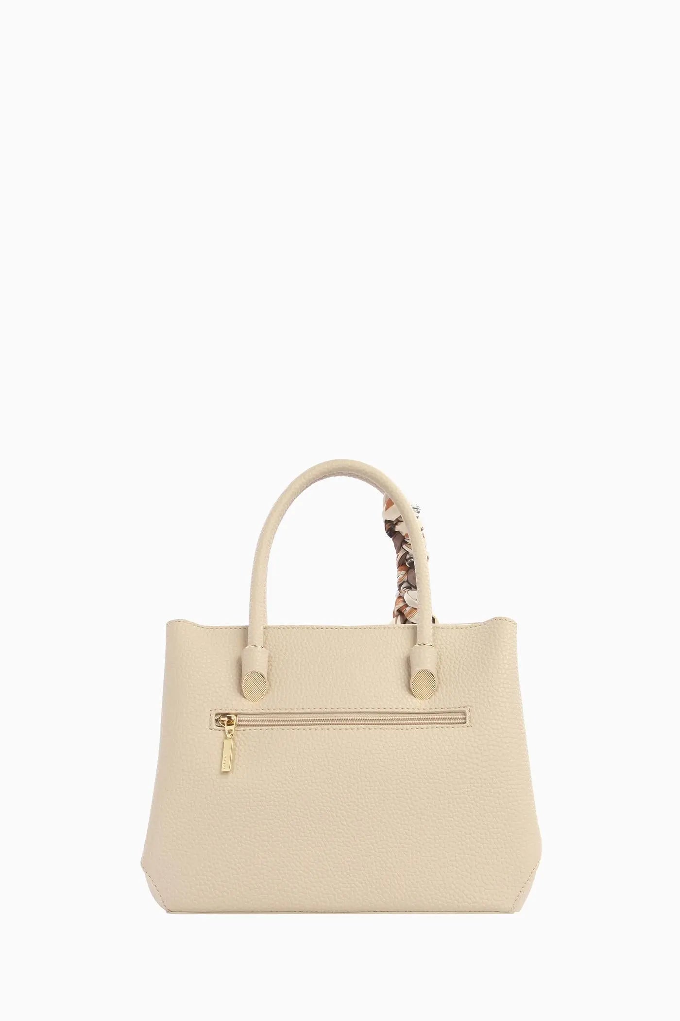 Çift Kulplu Fularlı Çanta - Bej TUGBA