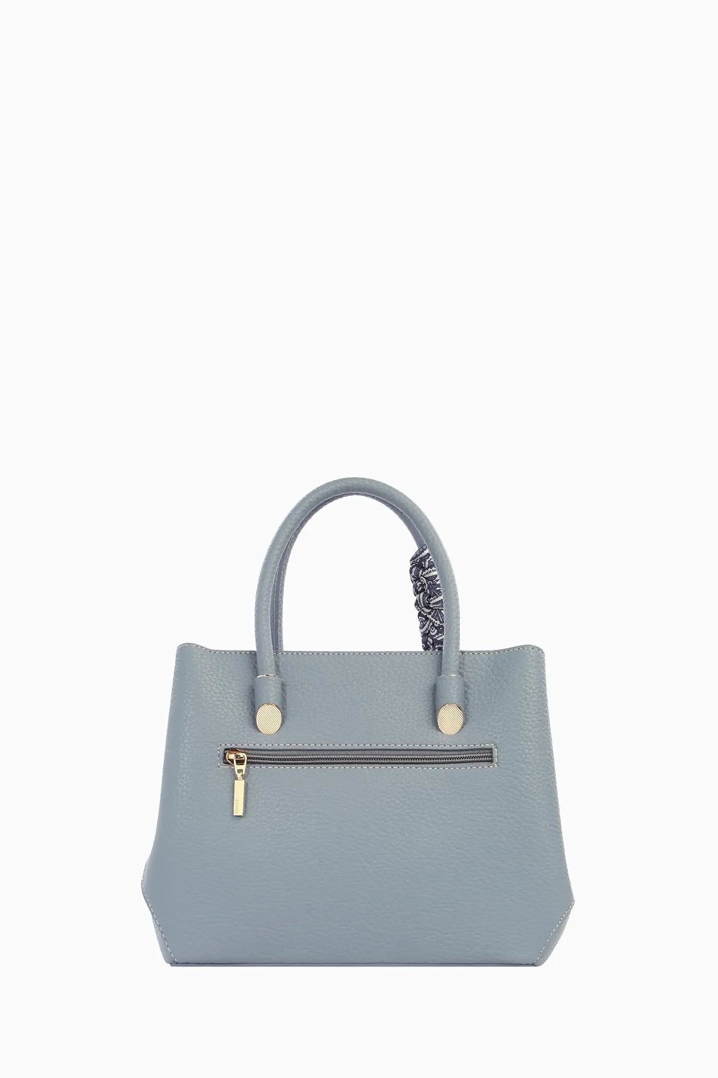 Çift Kulplu Fularlı Çanta - Mavi TUGBA