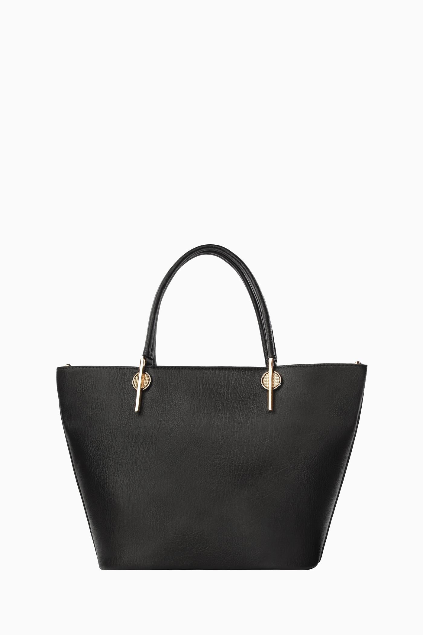 Çift Kulplu Kova Çanta - Siyah TUGBA