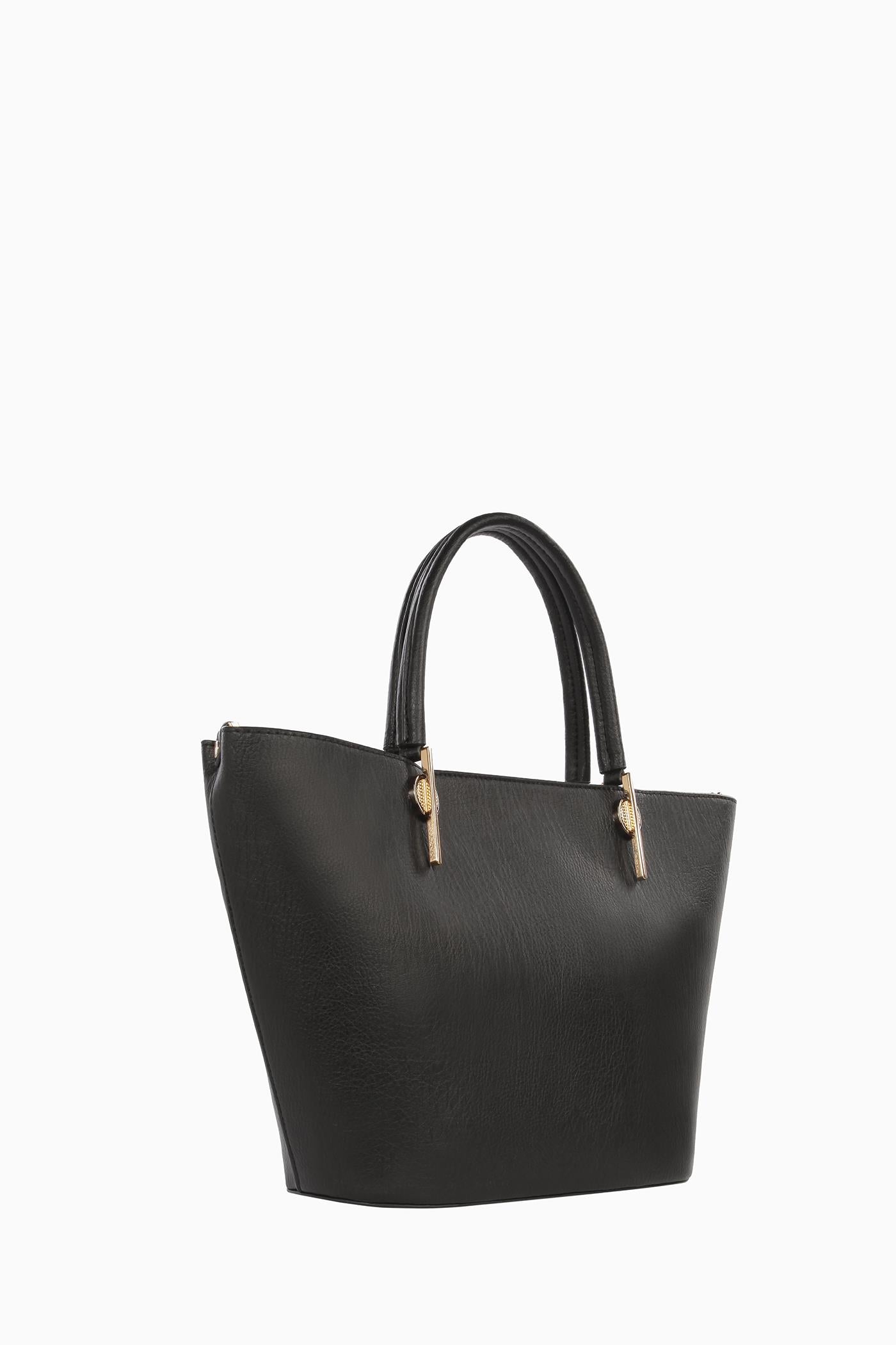 Çift Kulplu Kova Çanta - Siyah TUGBA