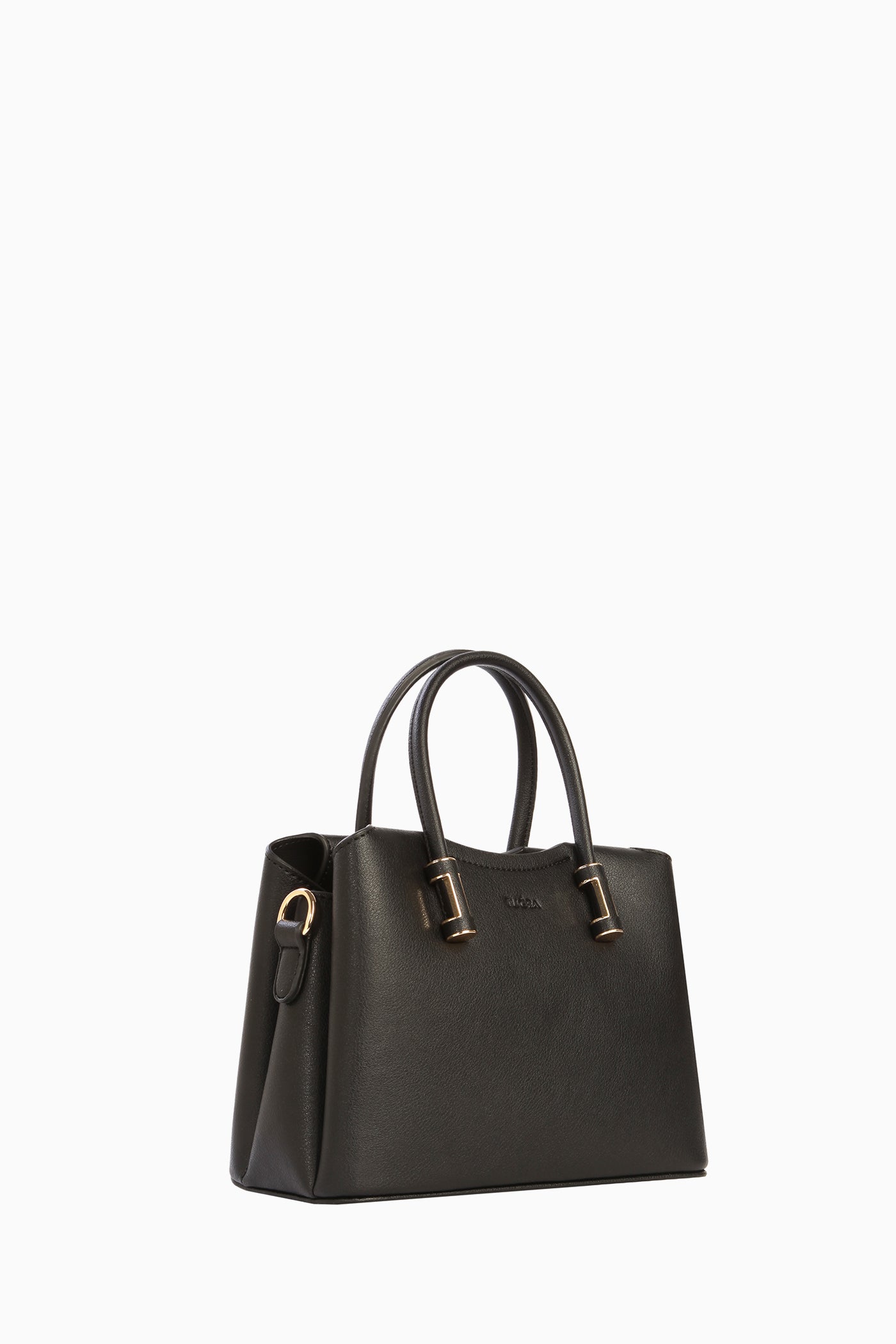 Çift Kulplu Metal Detaylı Çanta - Siyah TUGBA