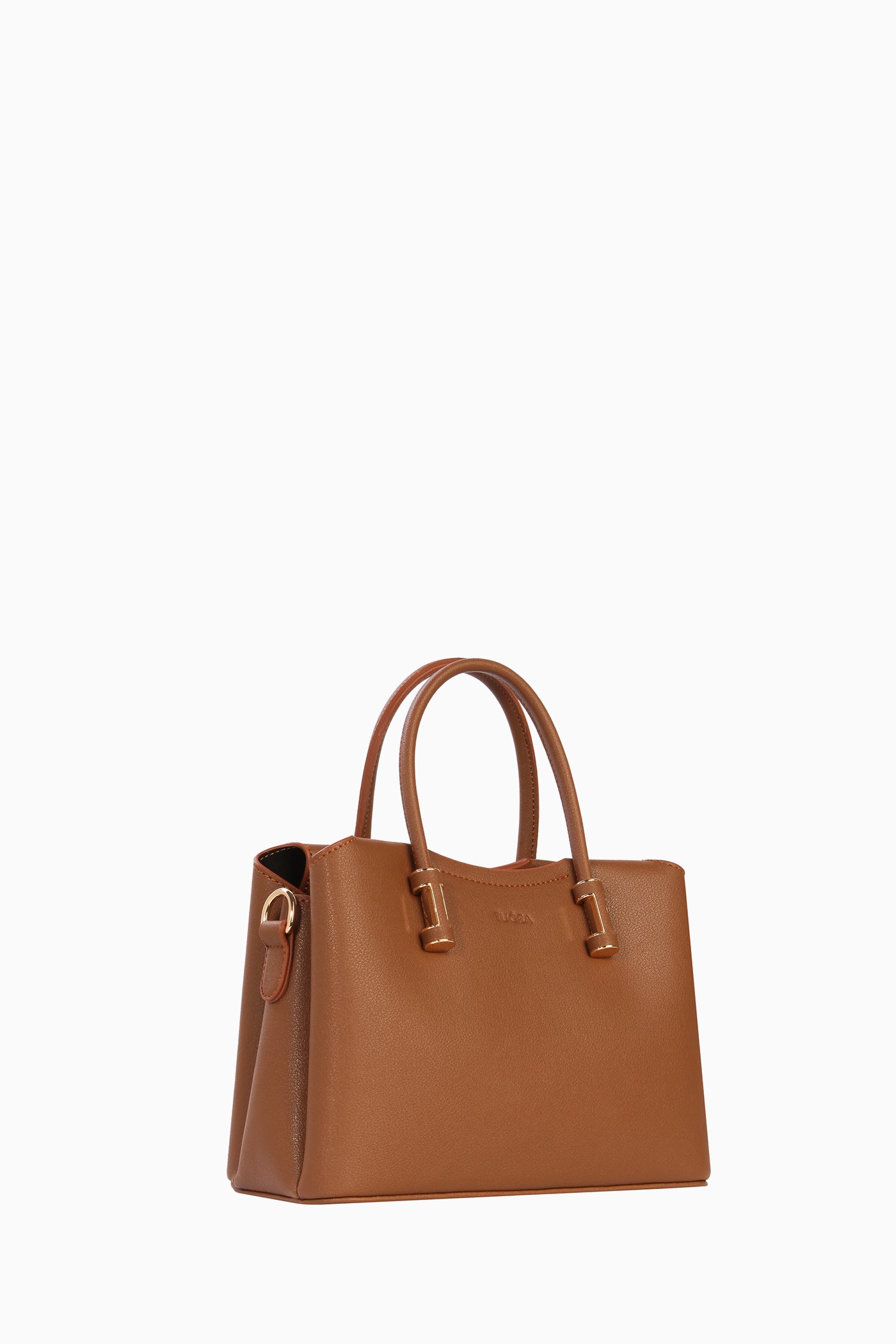 Çift Kulplu Metal Detaylı Çanta - Taba TUGBA