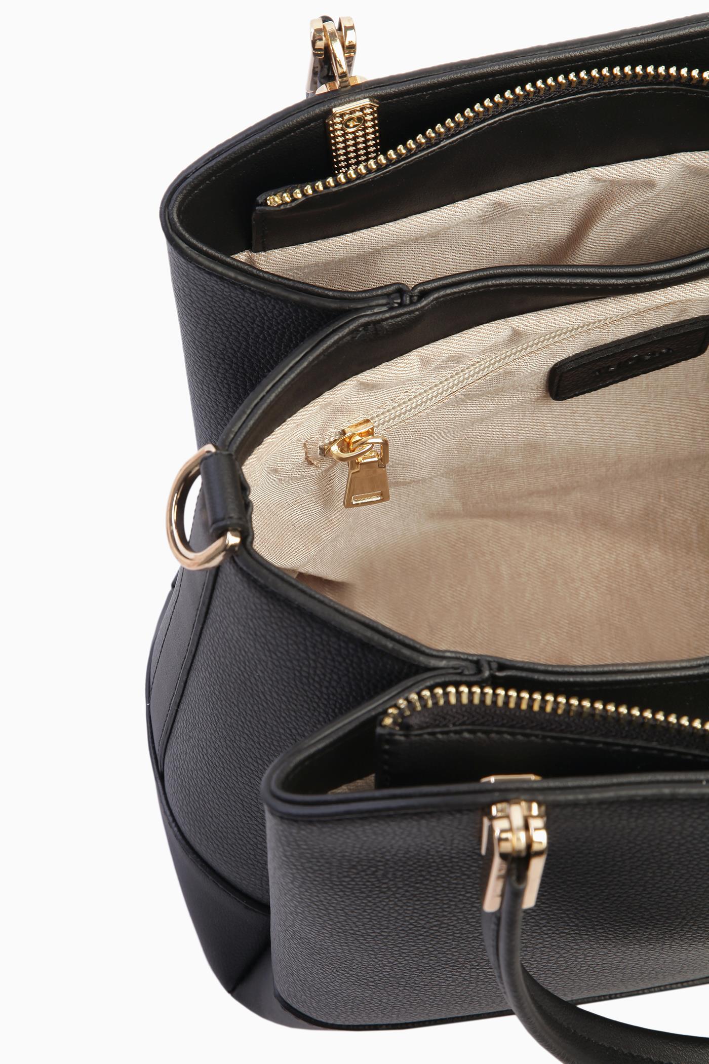 Çift Kulplu Satchel Çanta - Siyah TUGBA