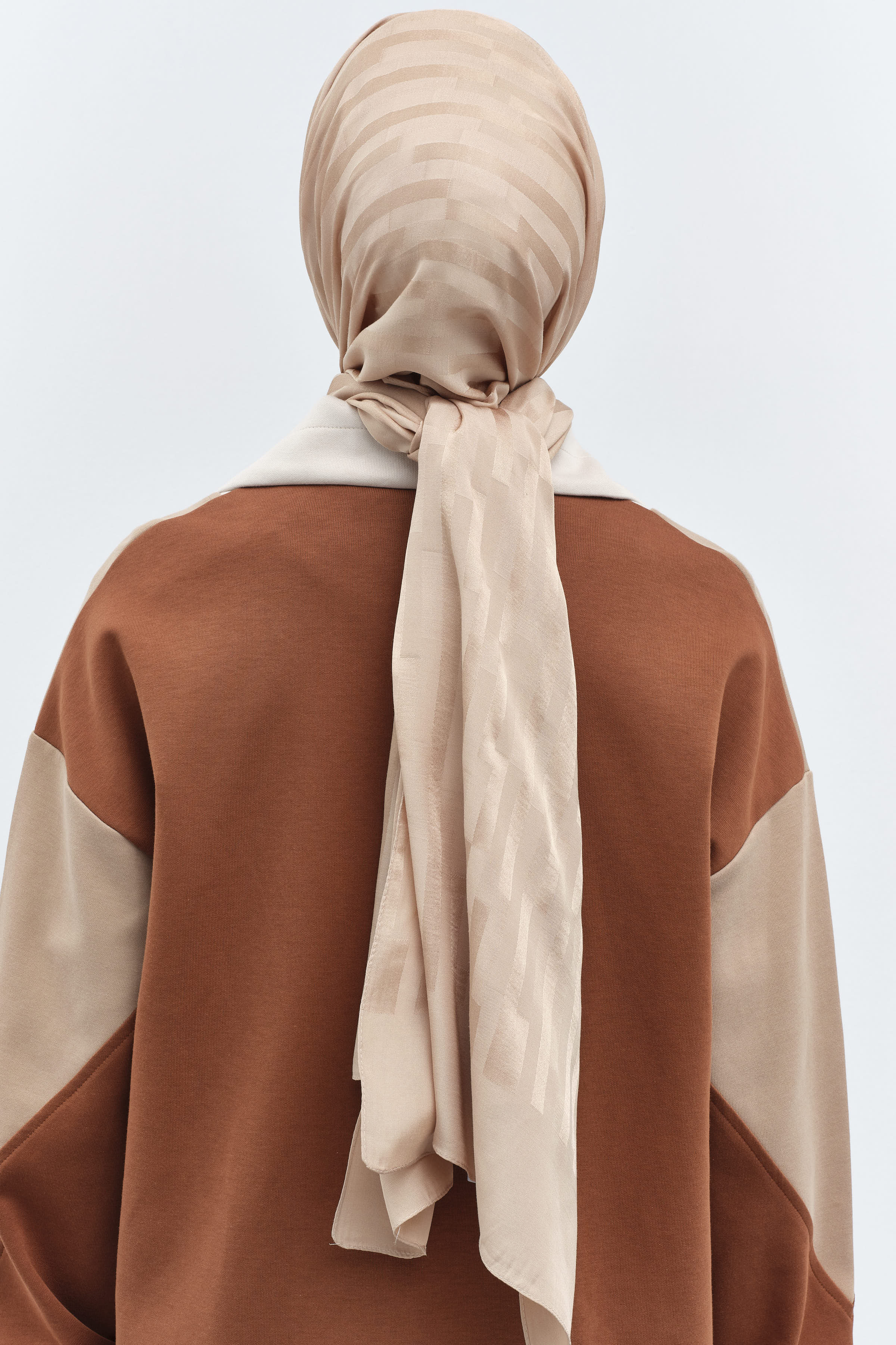 Çizgi Desen Viskon Şal - Bej TUGBA