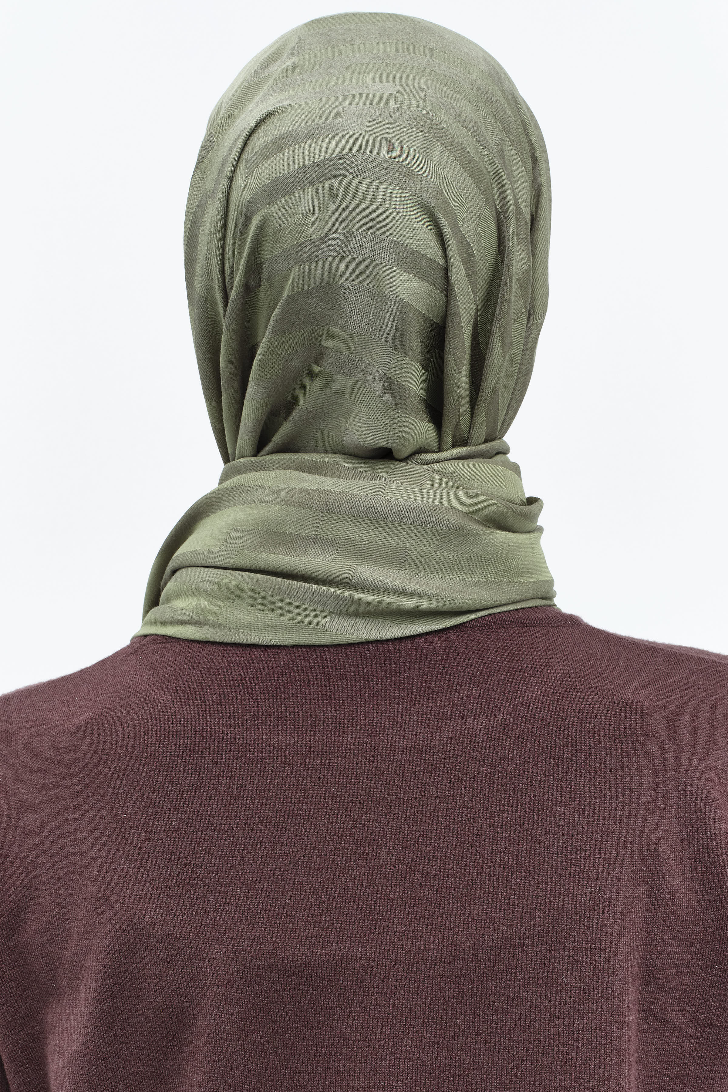 Çizgi Desen Viskon Şal - Haki TUGBA