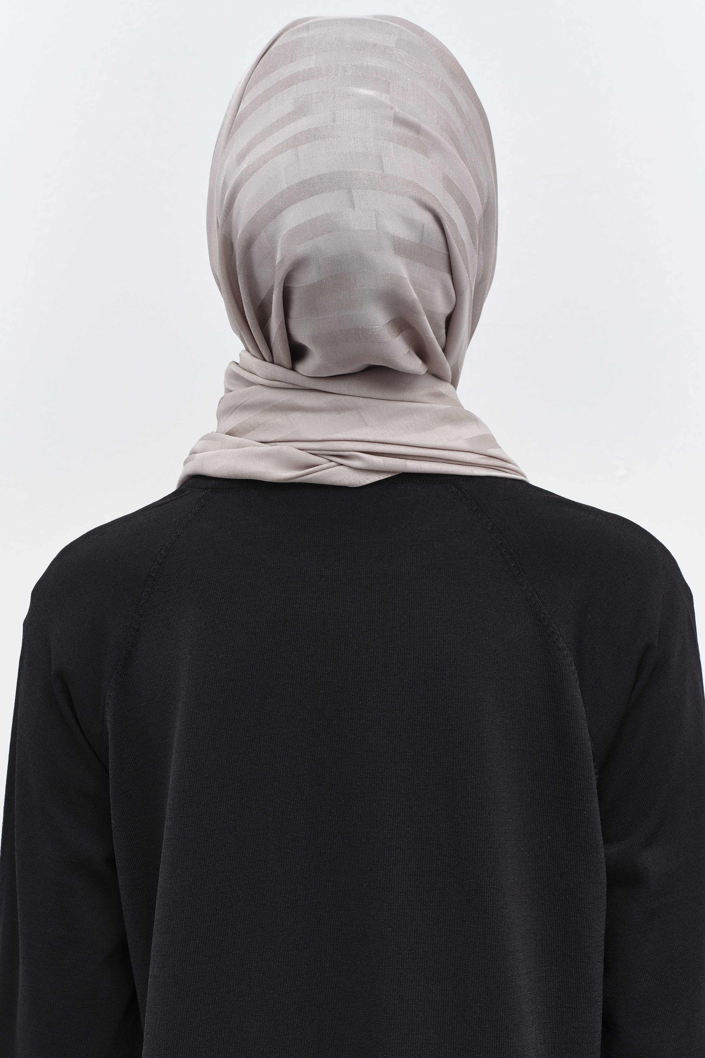 Çizgi Desen Viskon Şal - Koyu Gri TUGBA