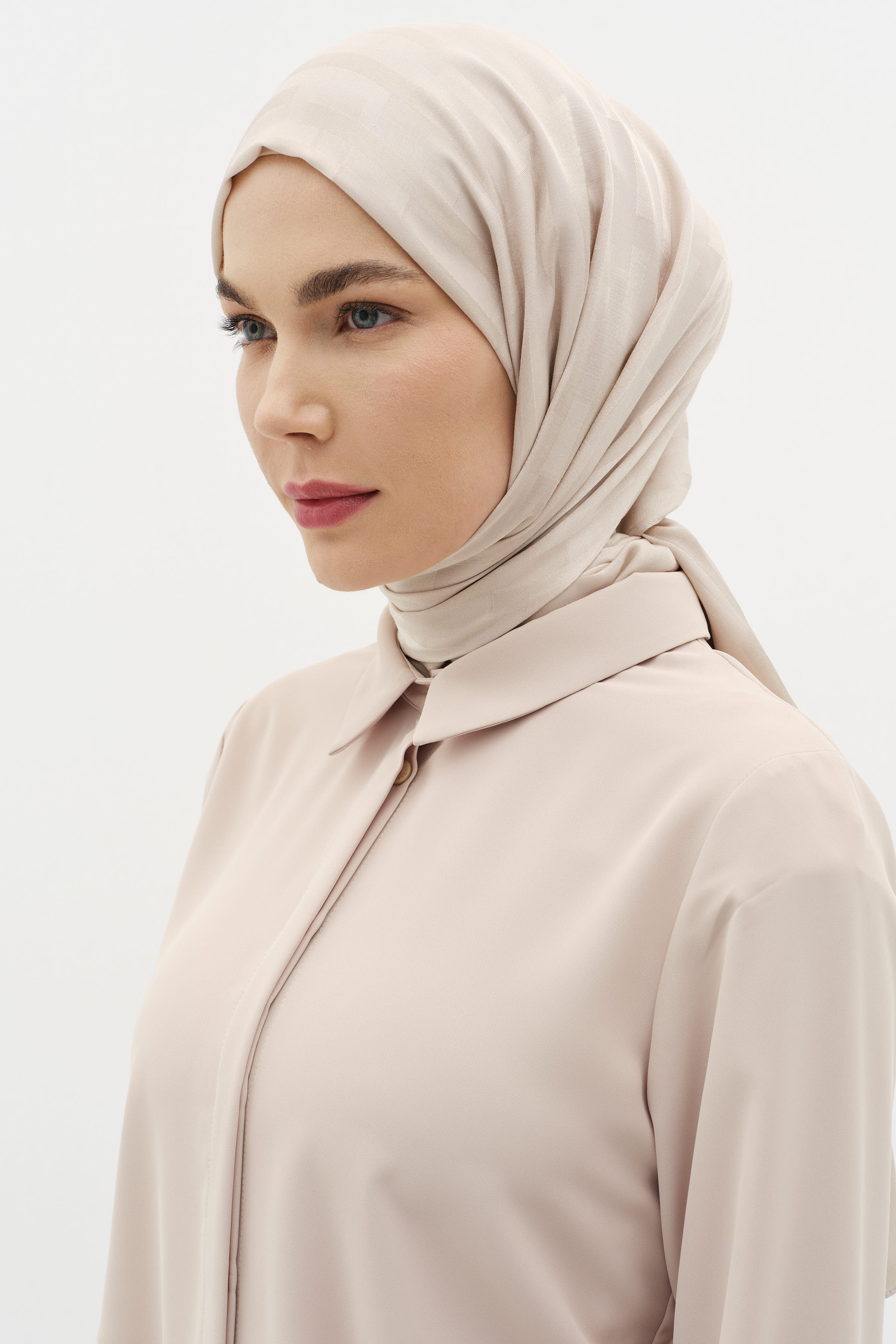 Çizgi Desen Viskon Şal - Kum TUGBA