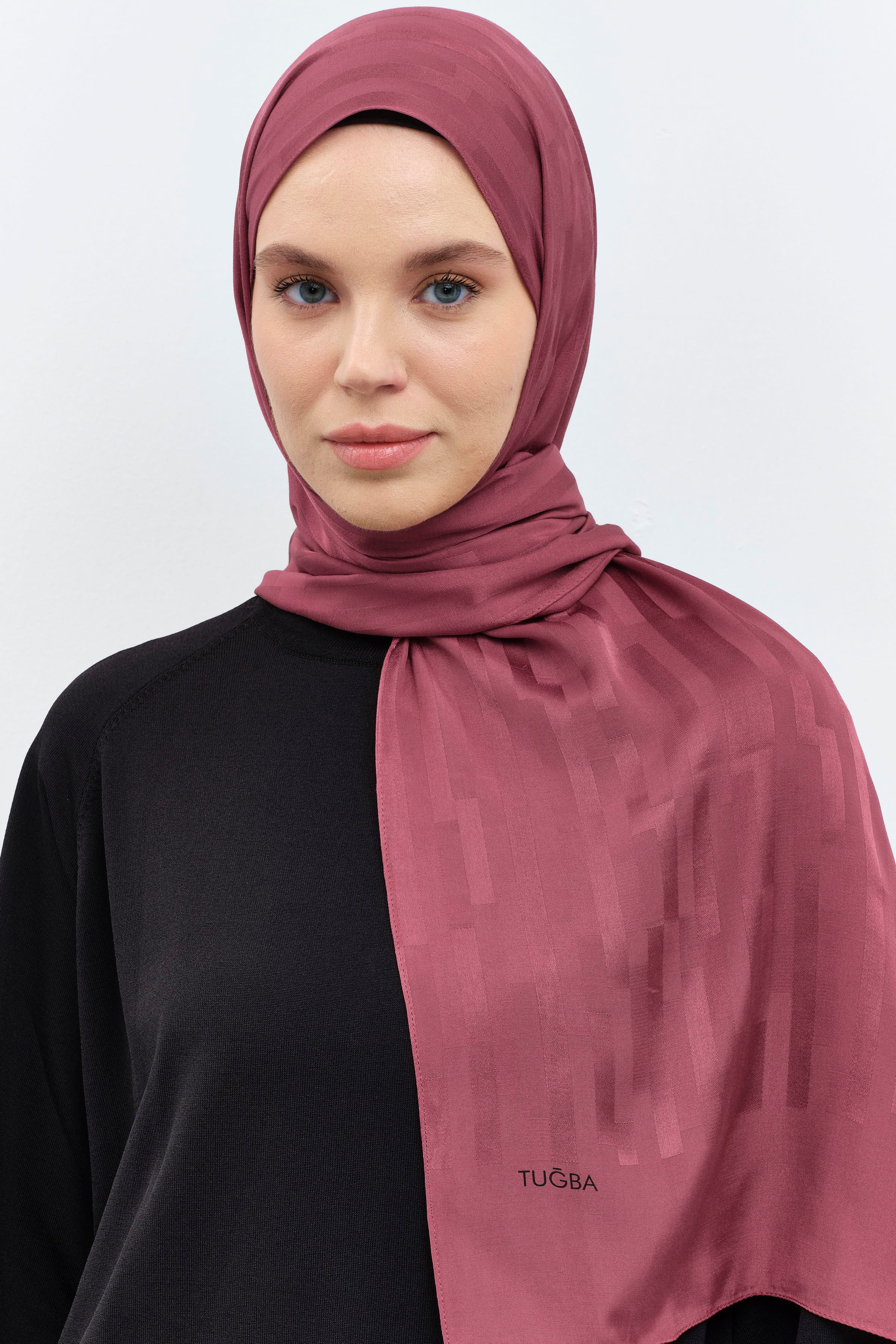 Çizgi Desen Viskon Şal - Rose TUGBA