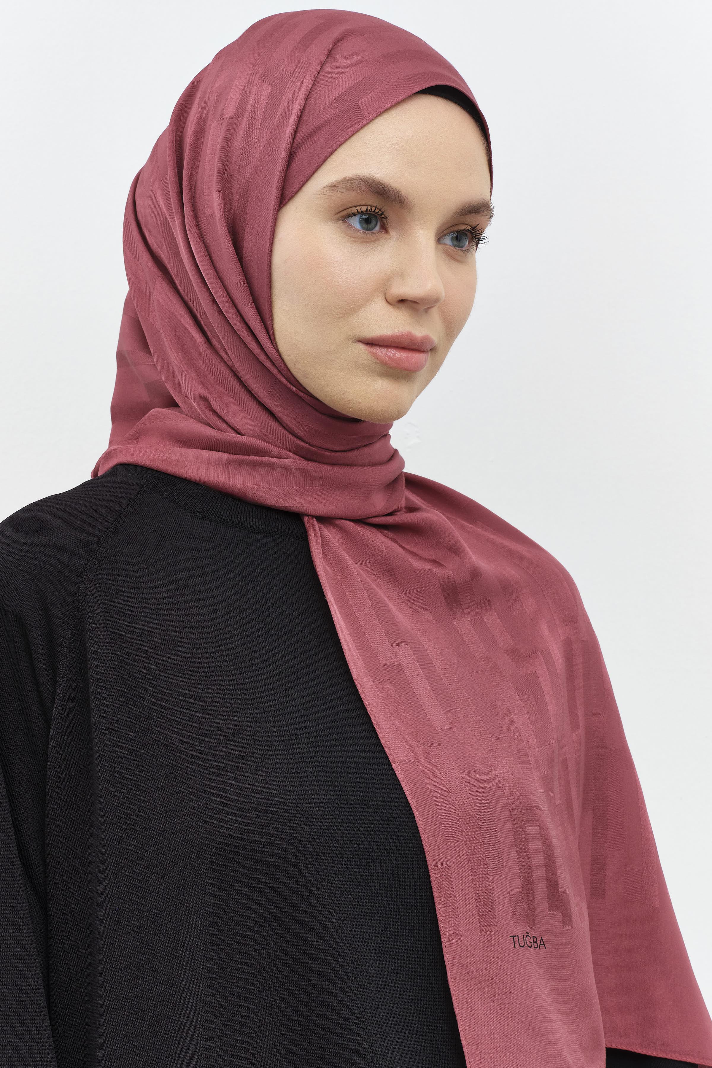 Çizgi Desen Viskon Şal - Rose TUGBA