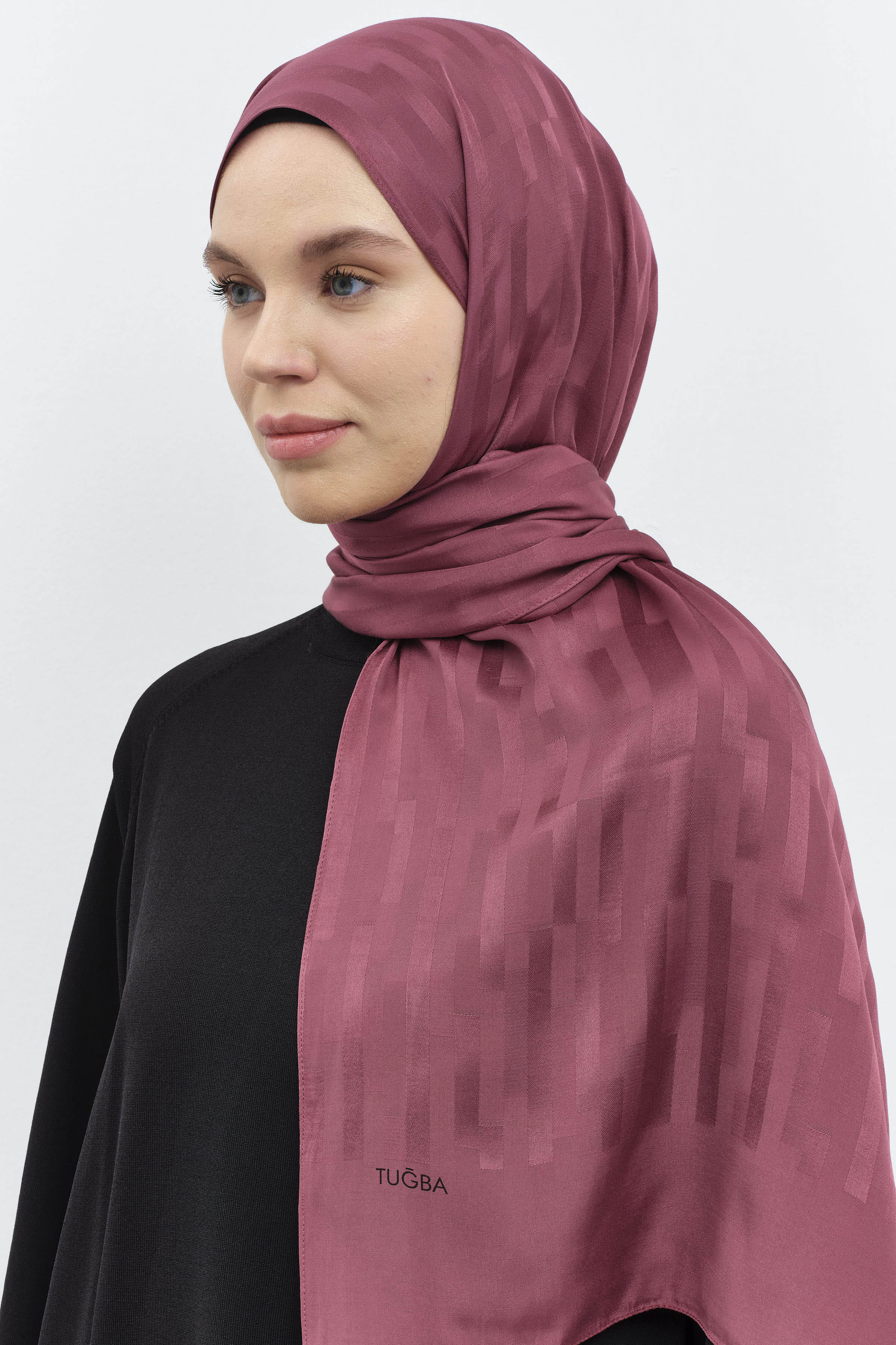 Çizgi Desen Viskon Şal - Rose TUGBA