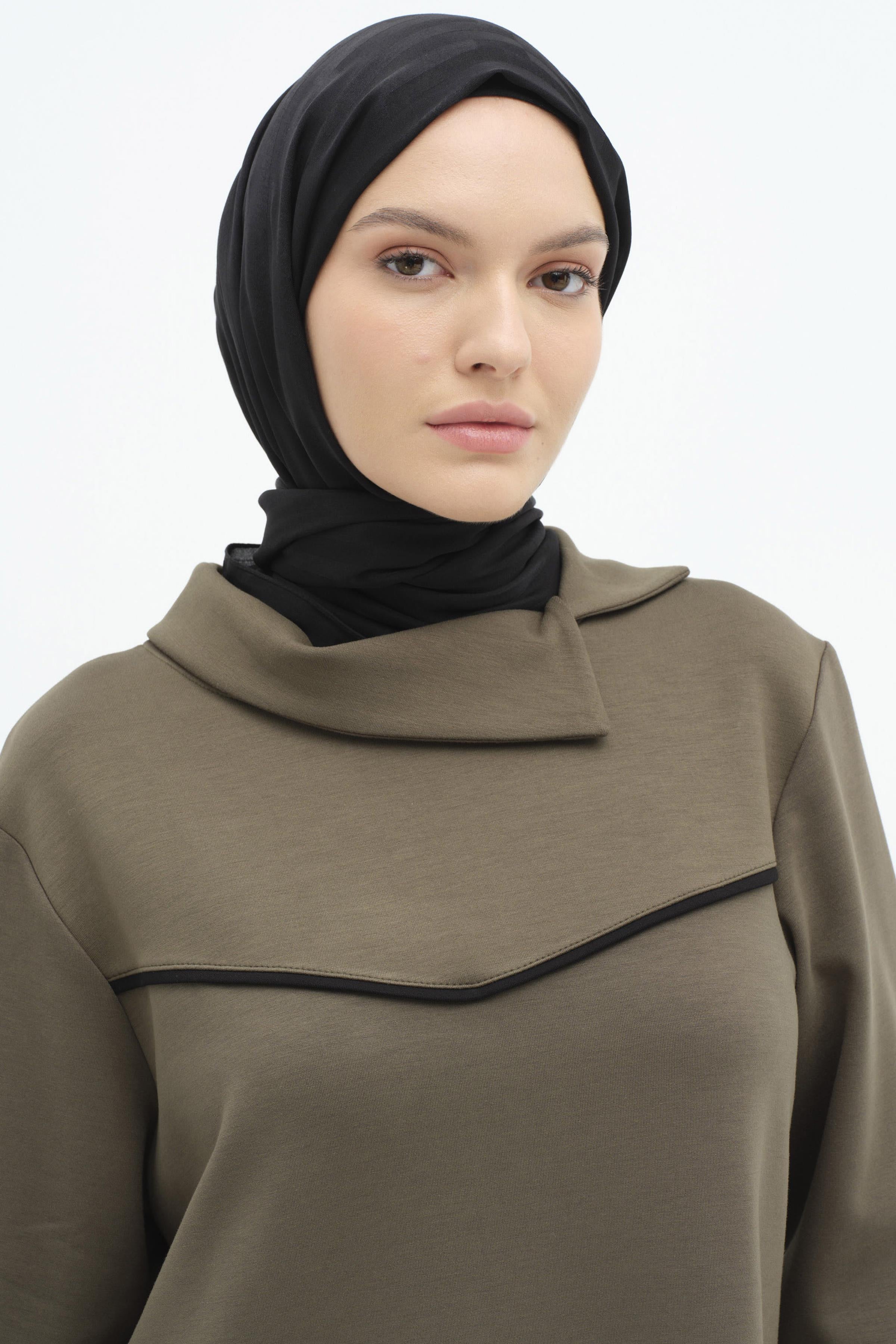 Çizgi Desen Viskon Şal - Siyah TUGBA