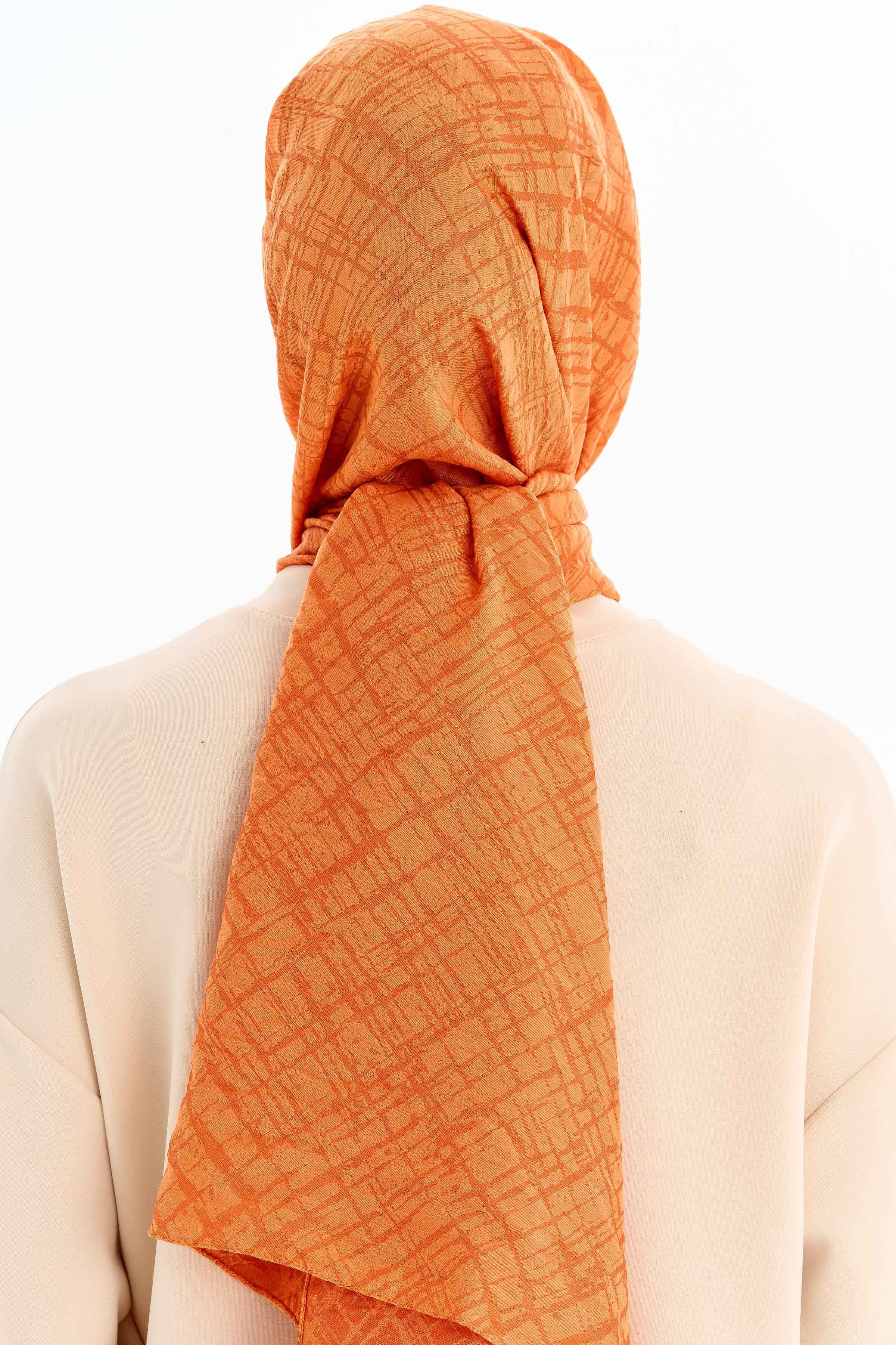 Çizik Desen Viskon Şal - Taba TUGBA