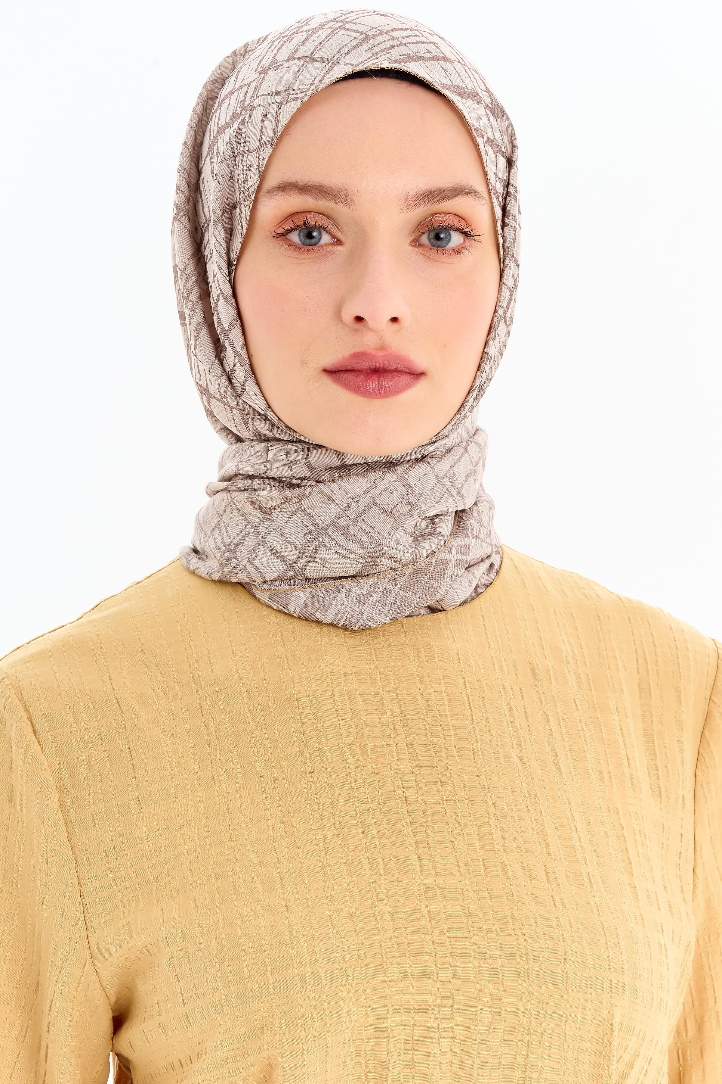 Çizik Desen Viskon Şal - Taş TUGBA