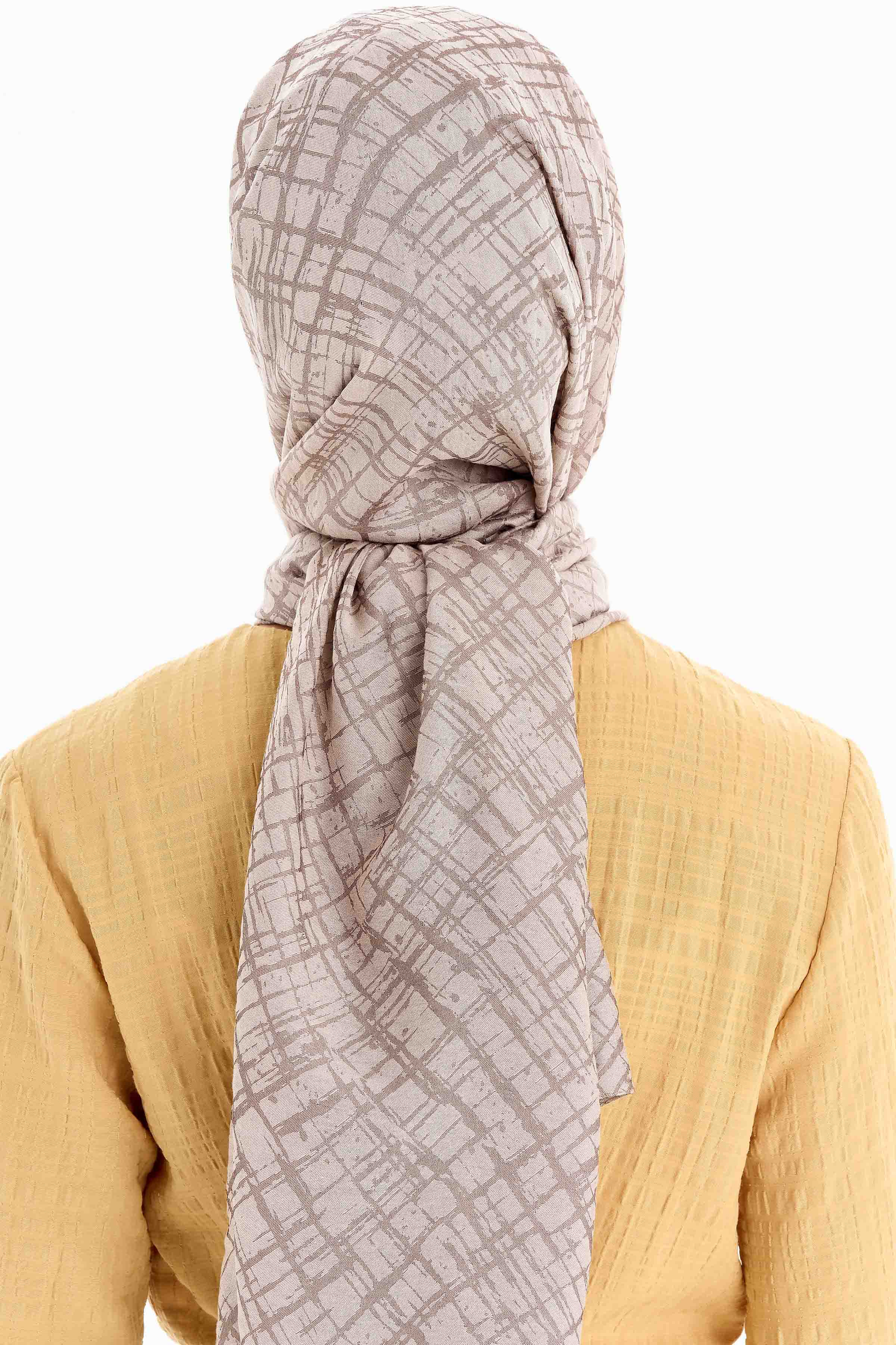 Çizik Desen Viskon Şal - Taş TUGBA