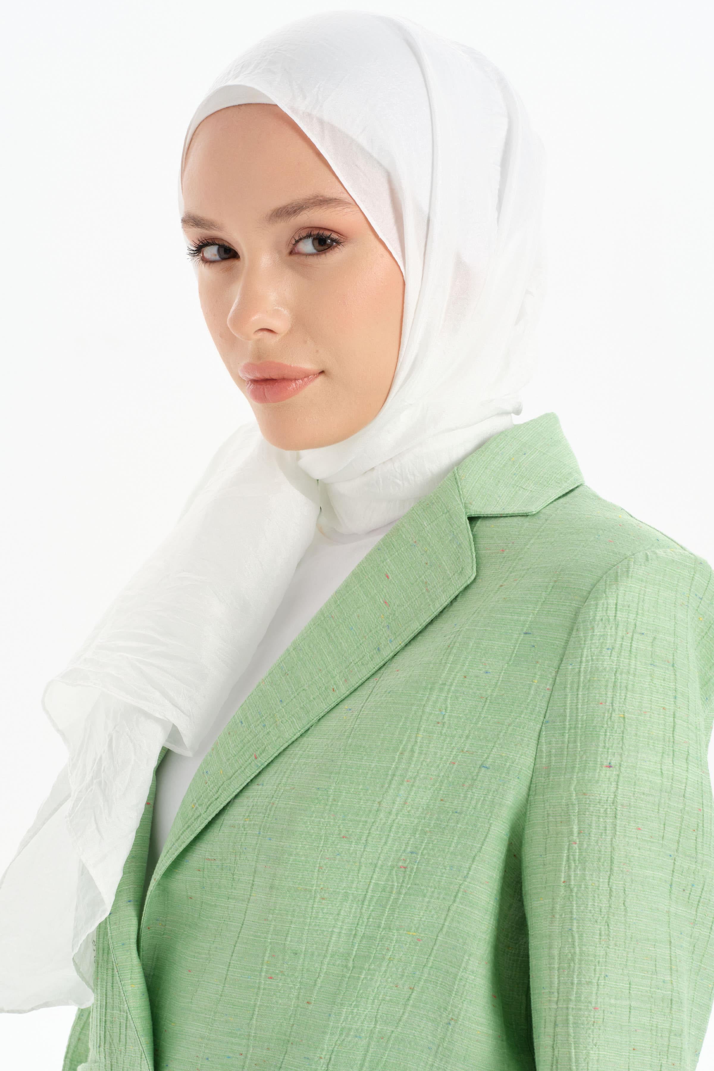 Düz Renk Crush Şal - Ekru TUGBA