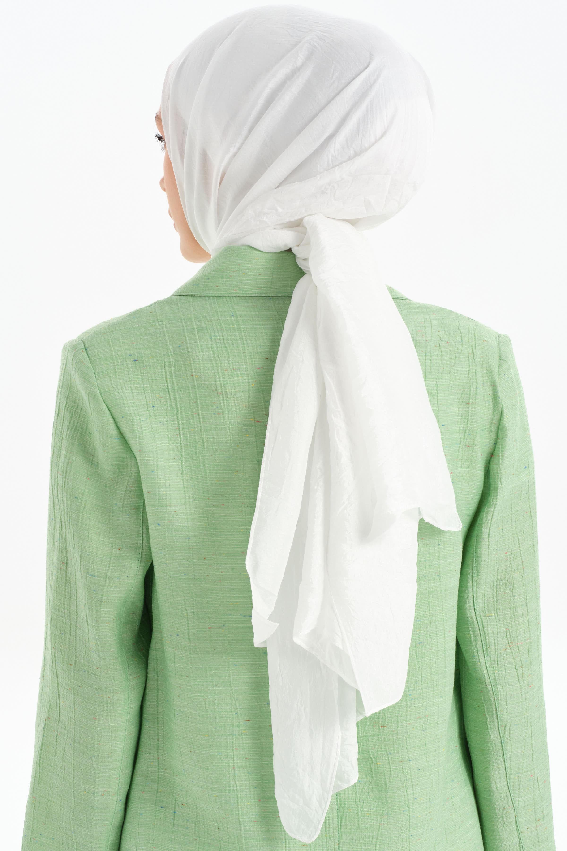 Düz Renk Crush Şal - Ekru TUGBA