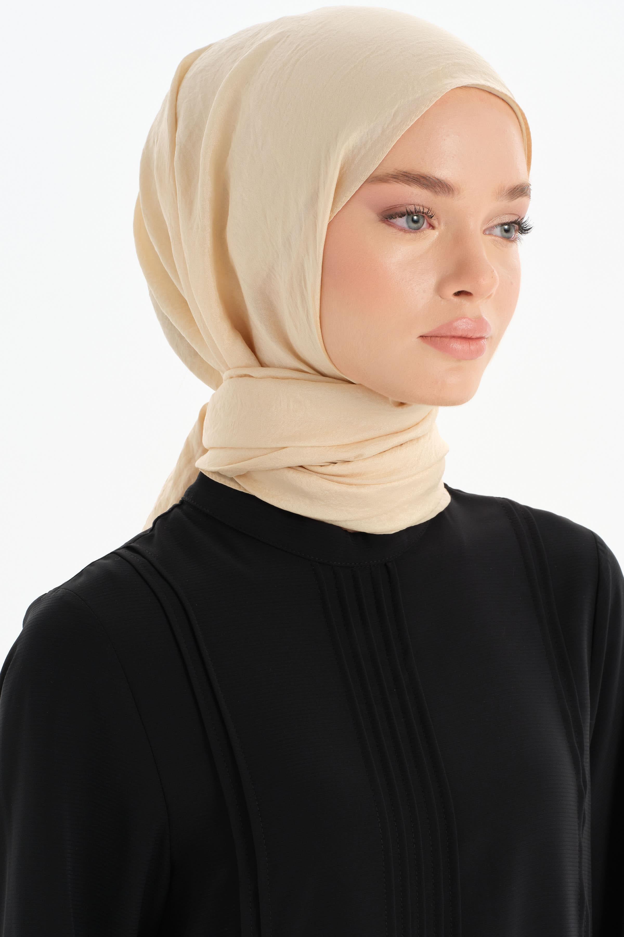 Düz Renk Crush Şal - Taş TUGBA