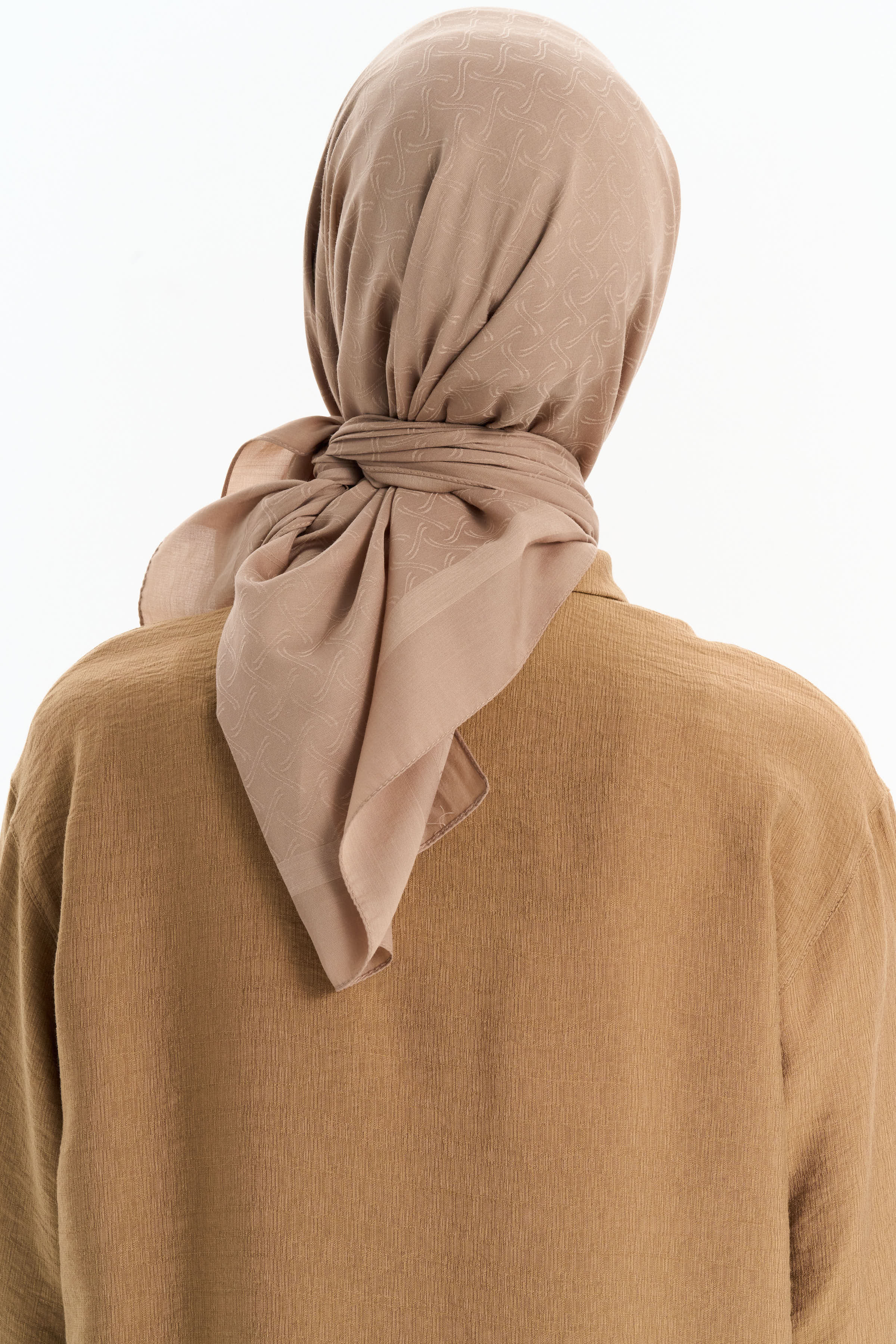 Dalga Desen Pamuk Eşarp - Vizon TUGBA