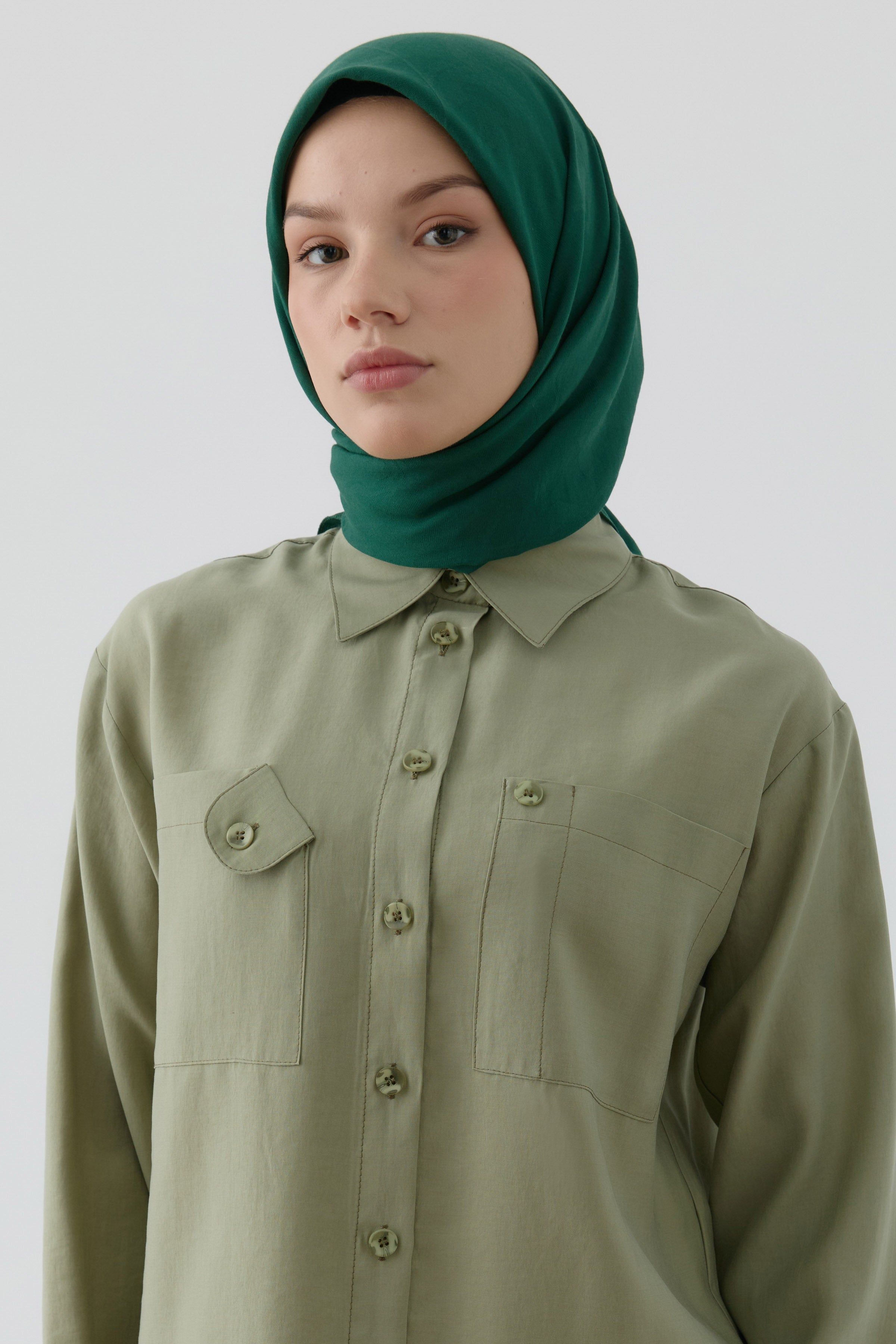 Dalga Desen Stil Eşarp - Zümrüt TUGBA