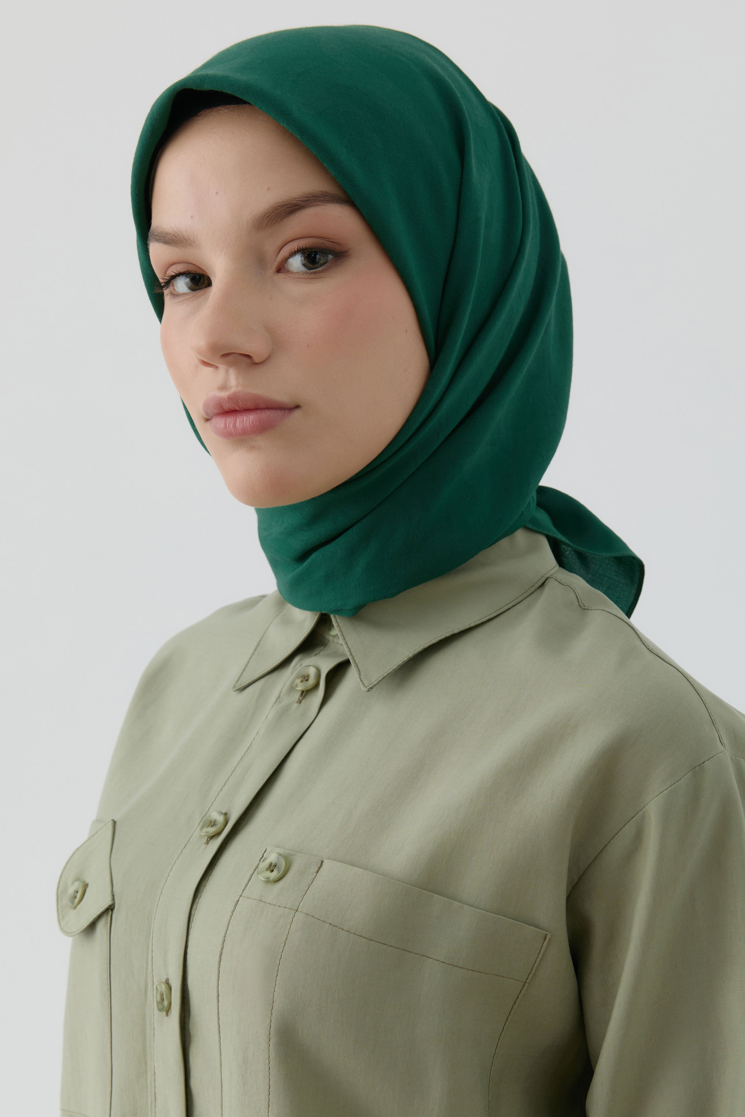 Dalga Desen Stil Eşarp - Zümrüt TUGBA