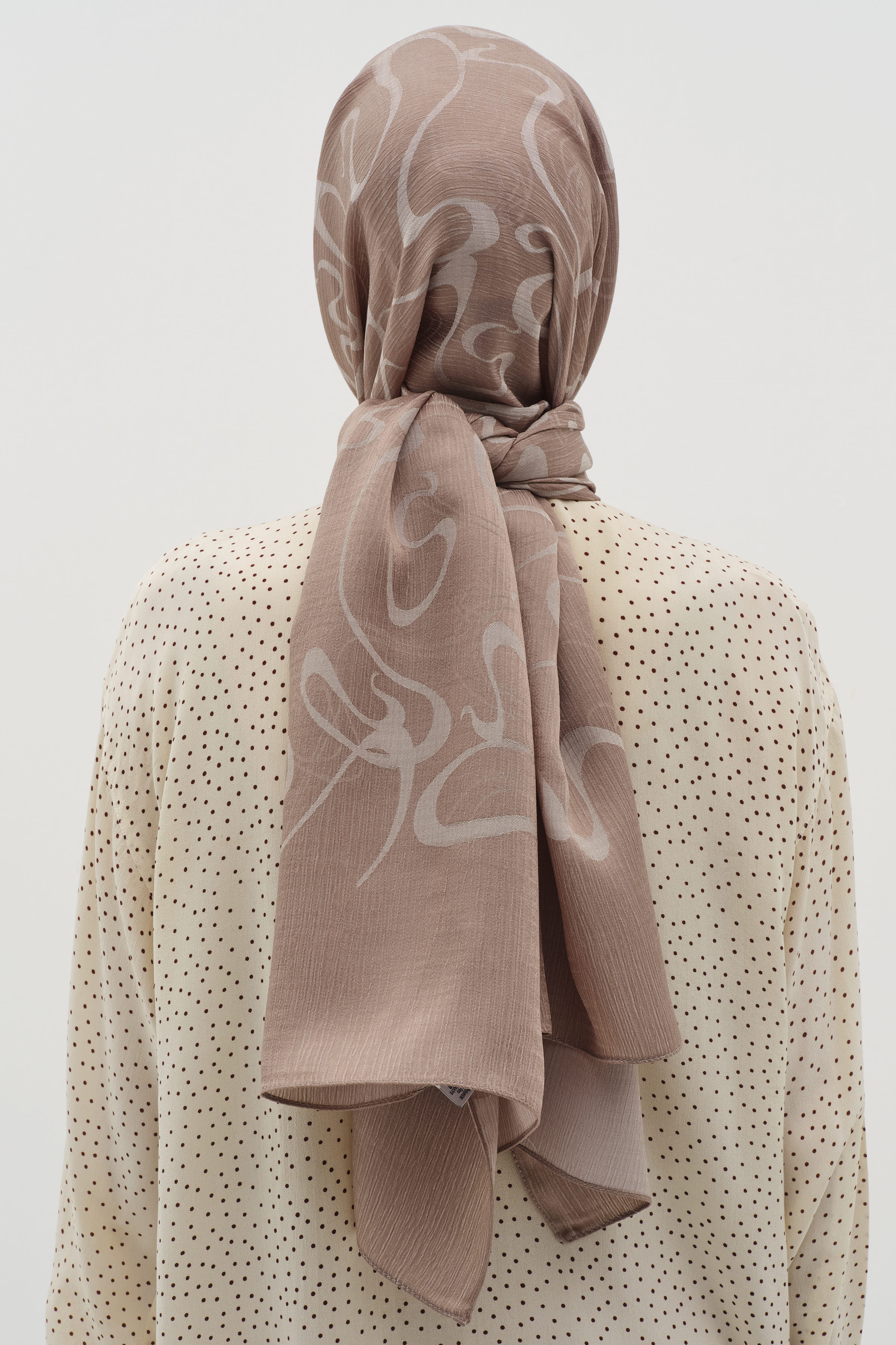 Dalga Desenli Floş Şal - Kum TUĞBA