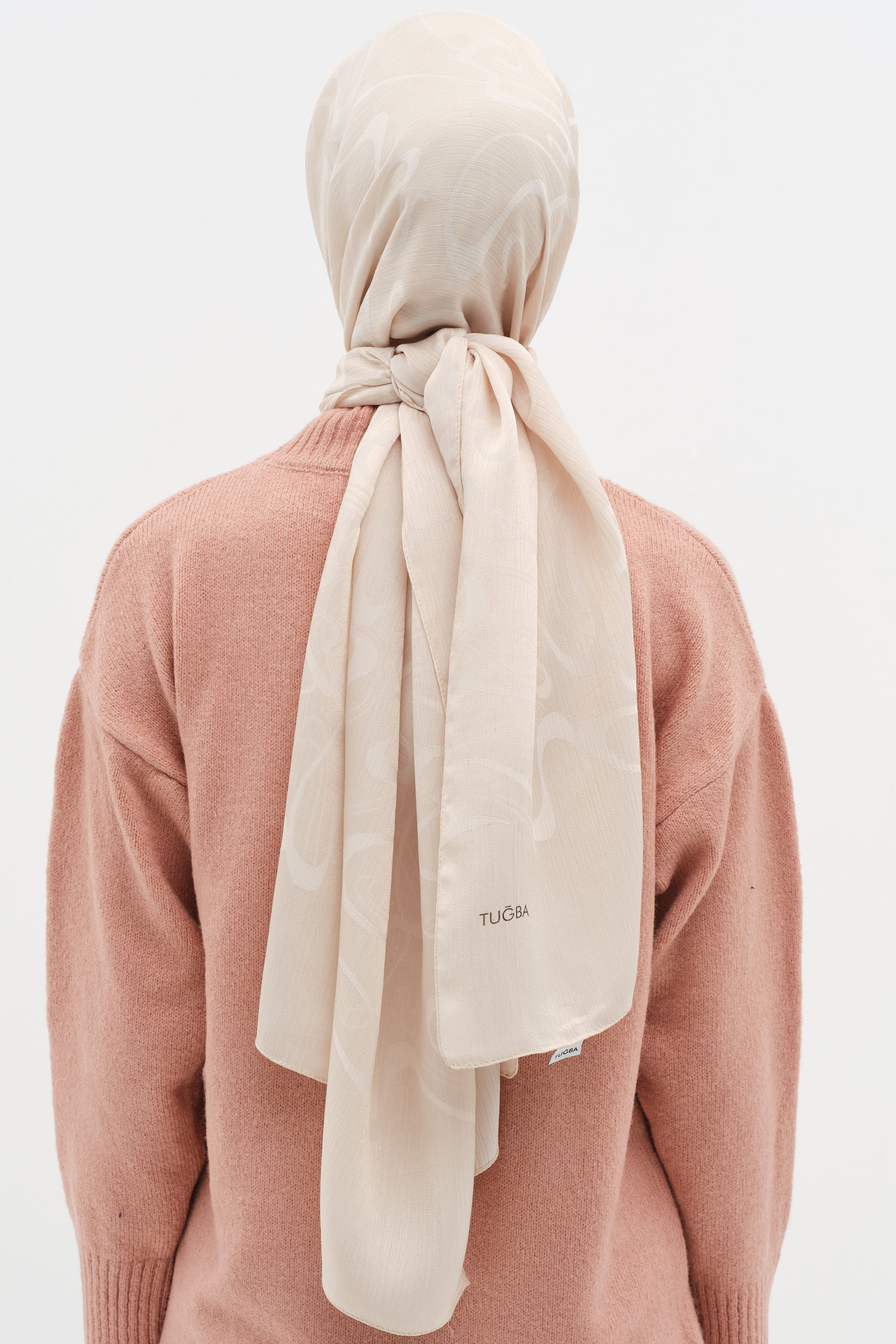 Dalga Desenli Floş Şal - Taş TUGBA