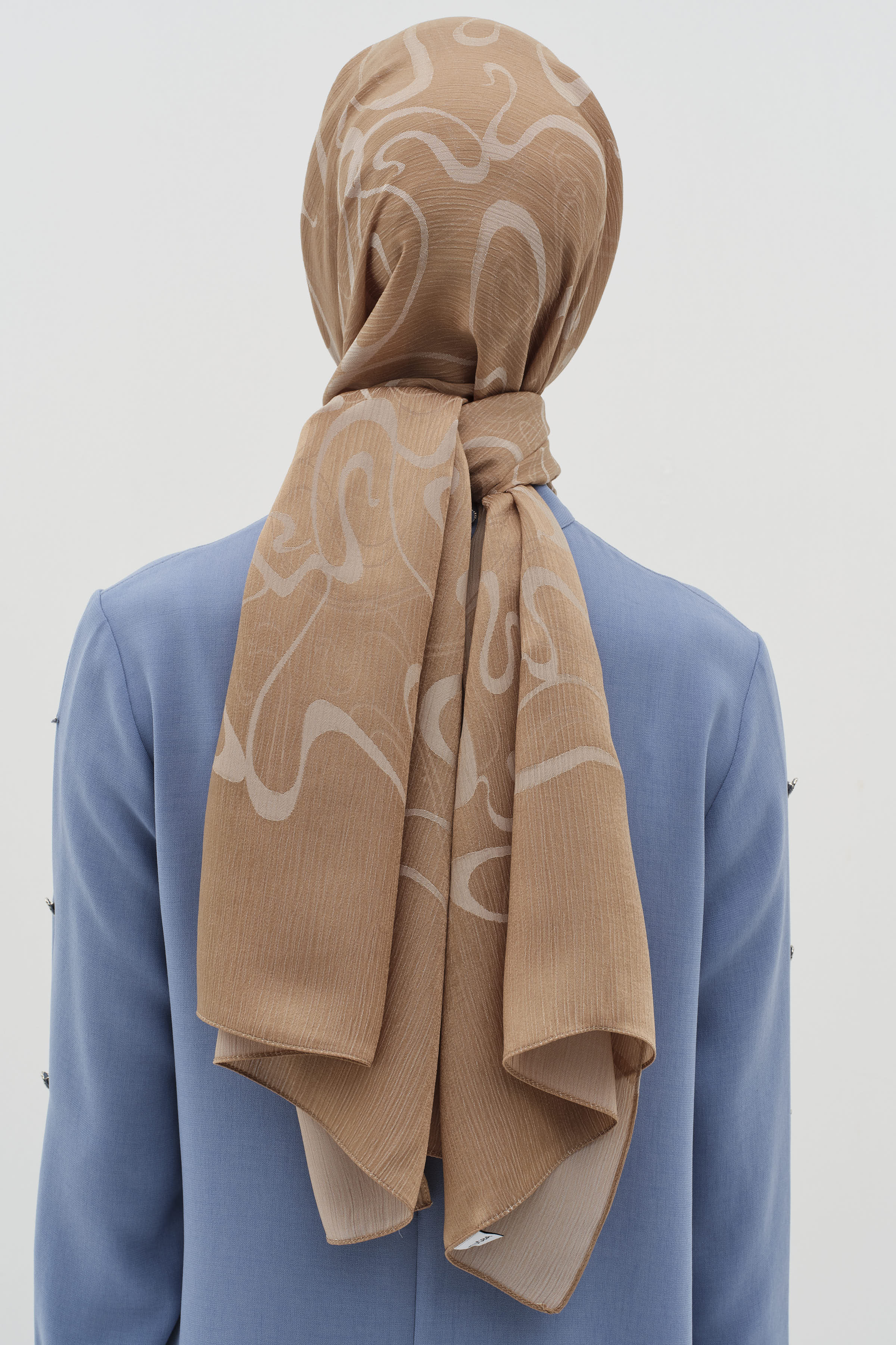 Dalga Desenli Floş Şal - Vizon TUĞBA